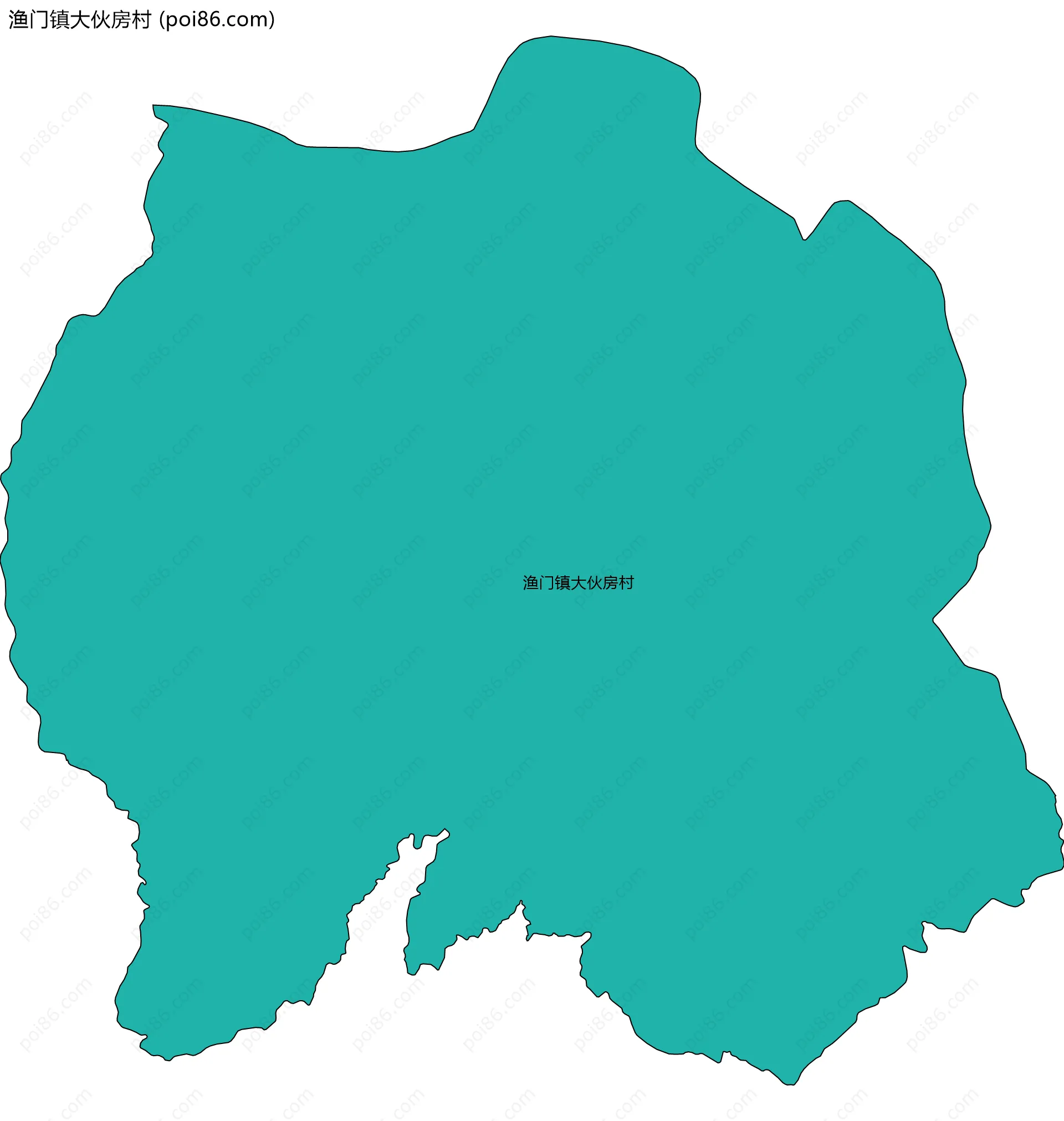 渔门镇大伙房村边界地图