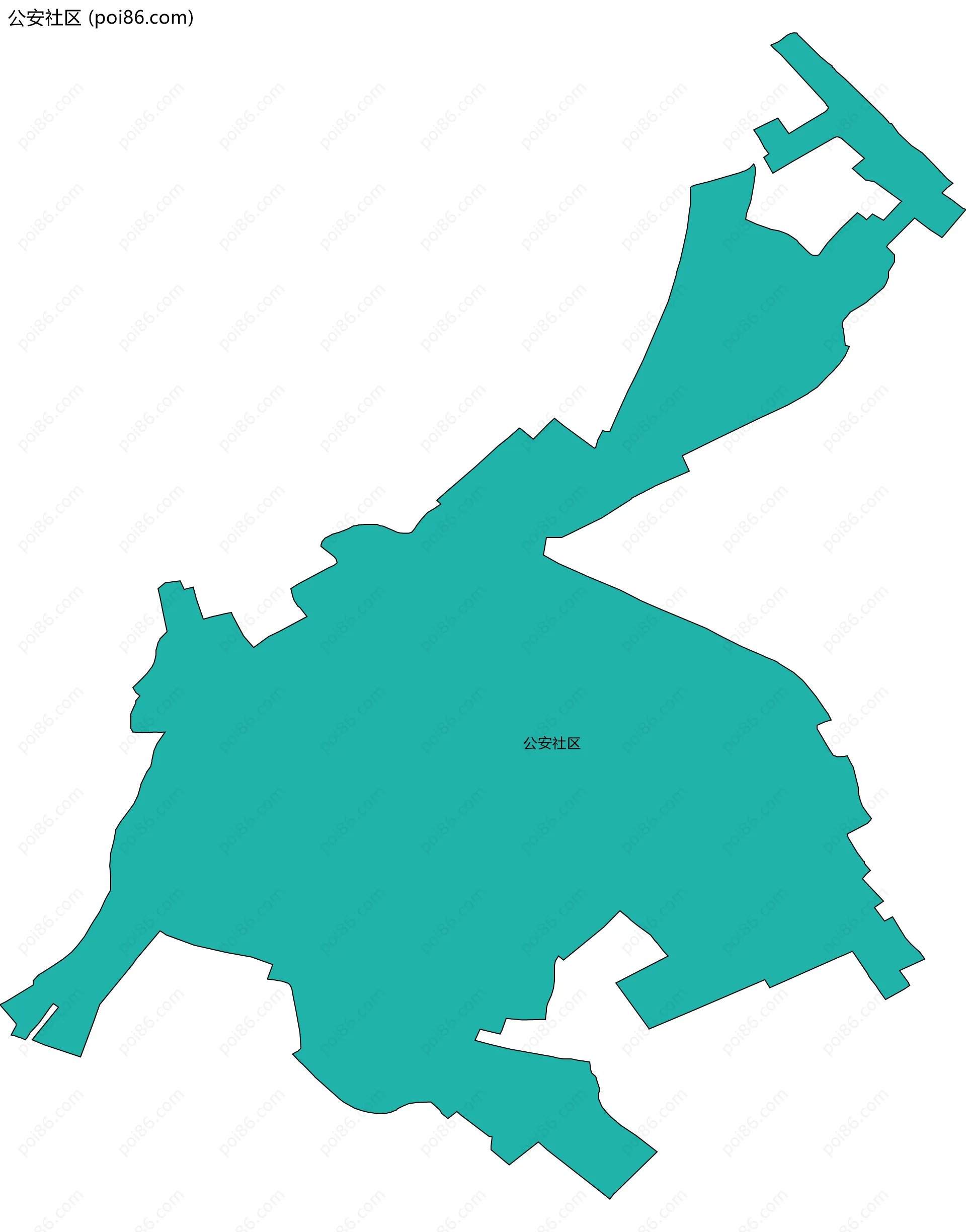 公安社区边界地图