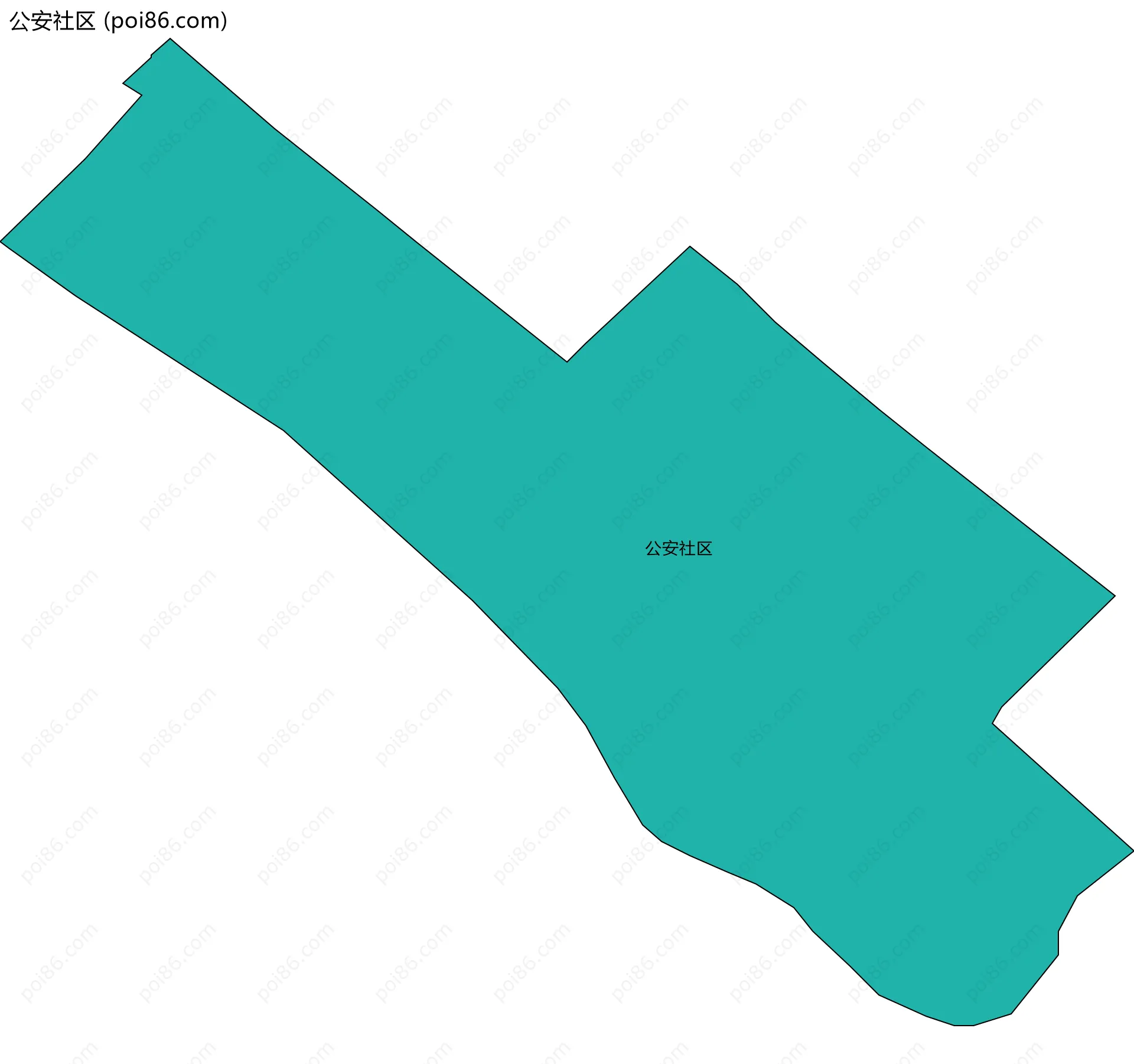 公安社区边界地图