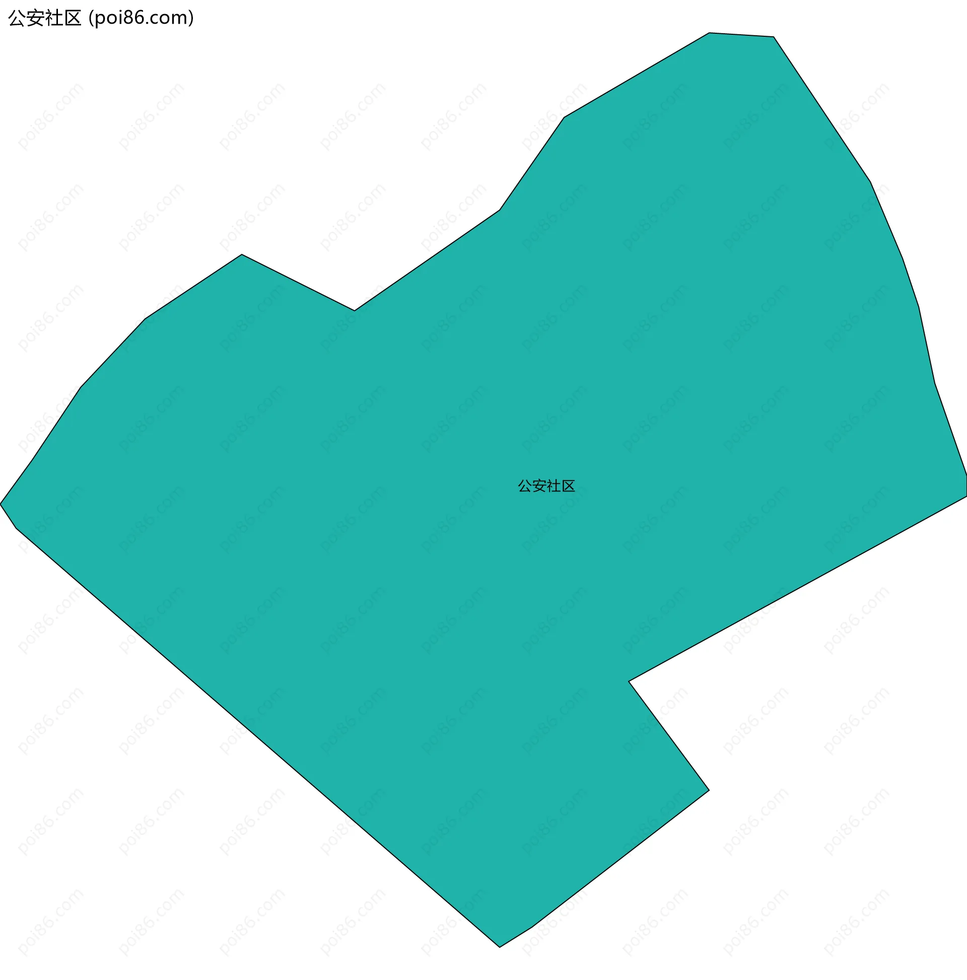 公安社区边界地图