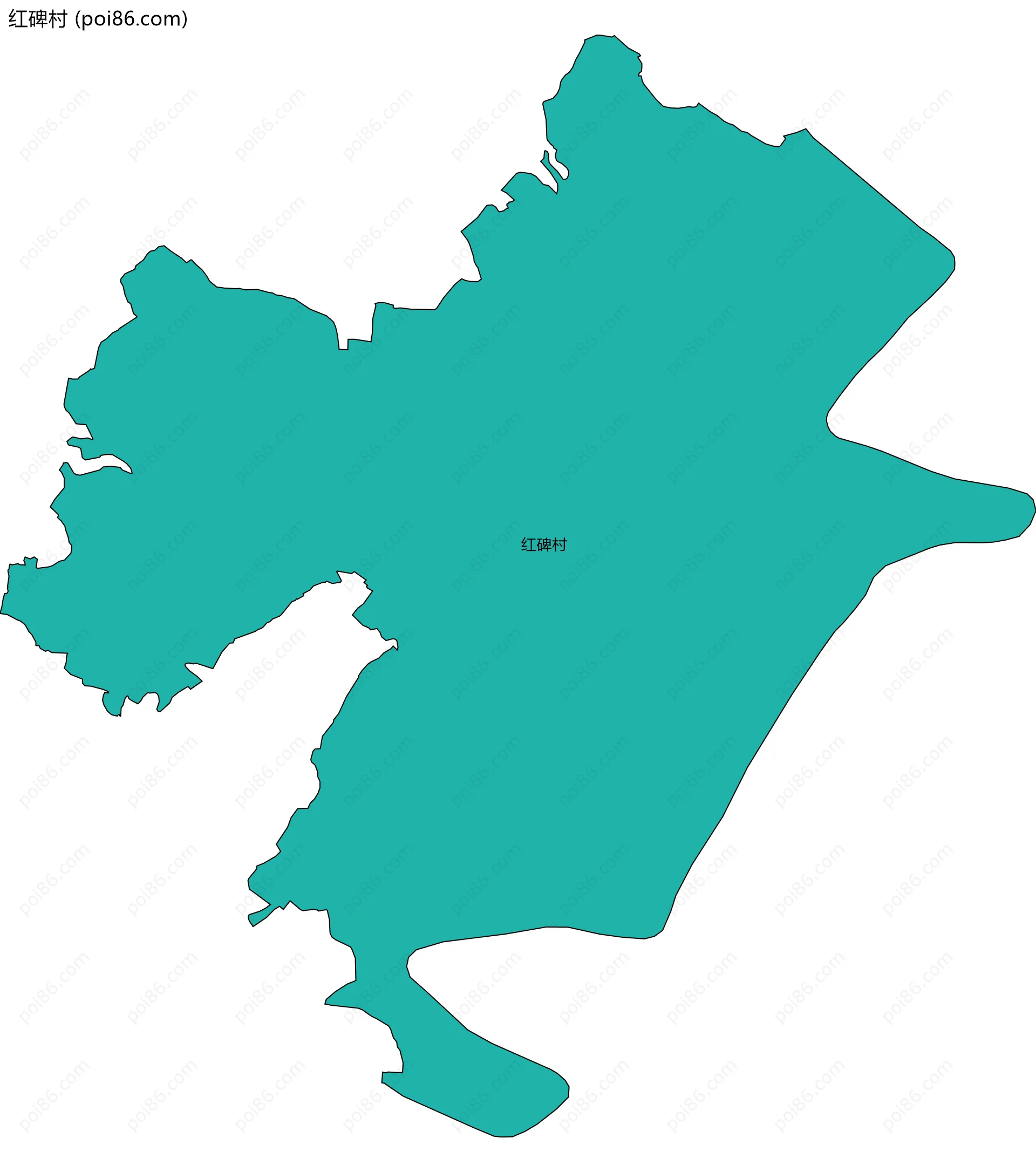 红碑村边界地图