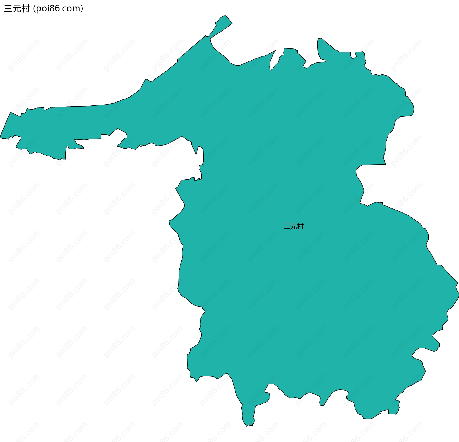 三元村边界地图