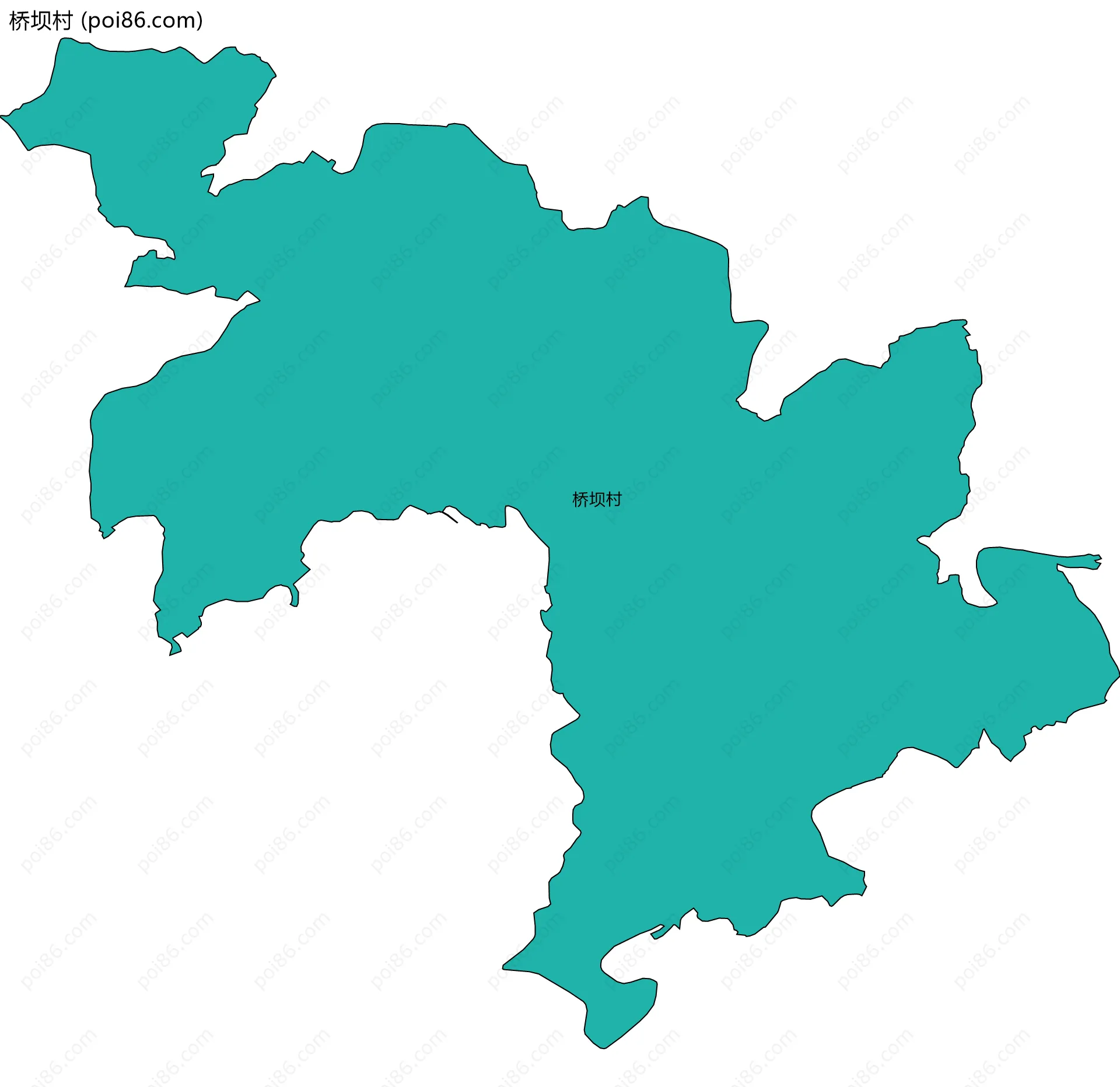 桥坝村边界地图