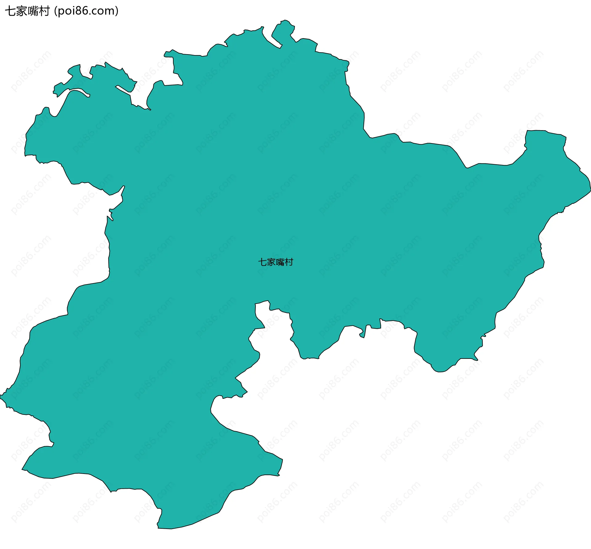 七家嘴村边界地图