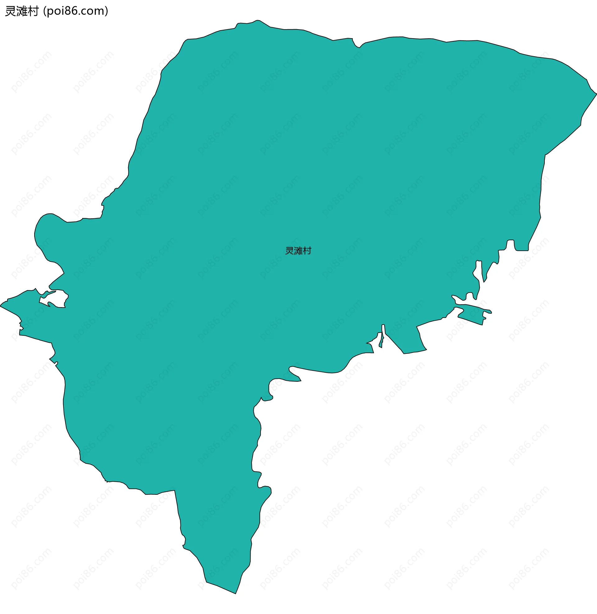 灵滩村边界地图