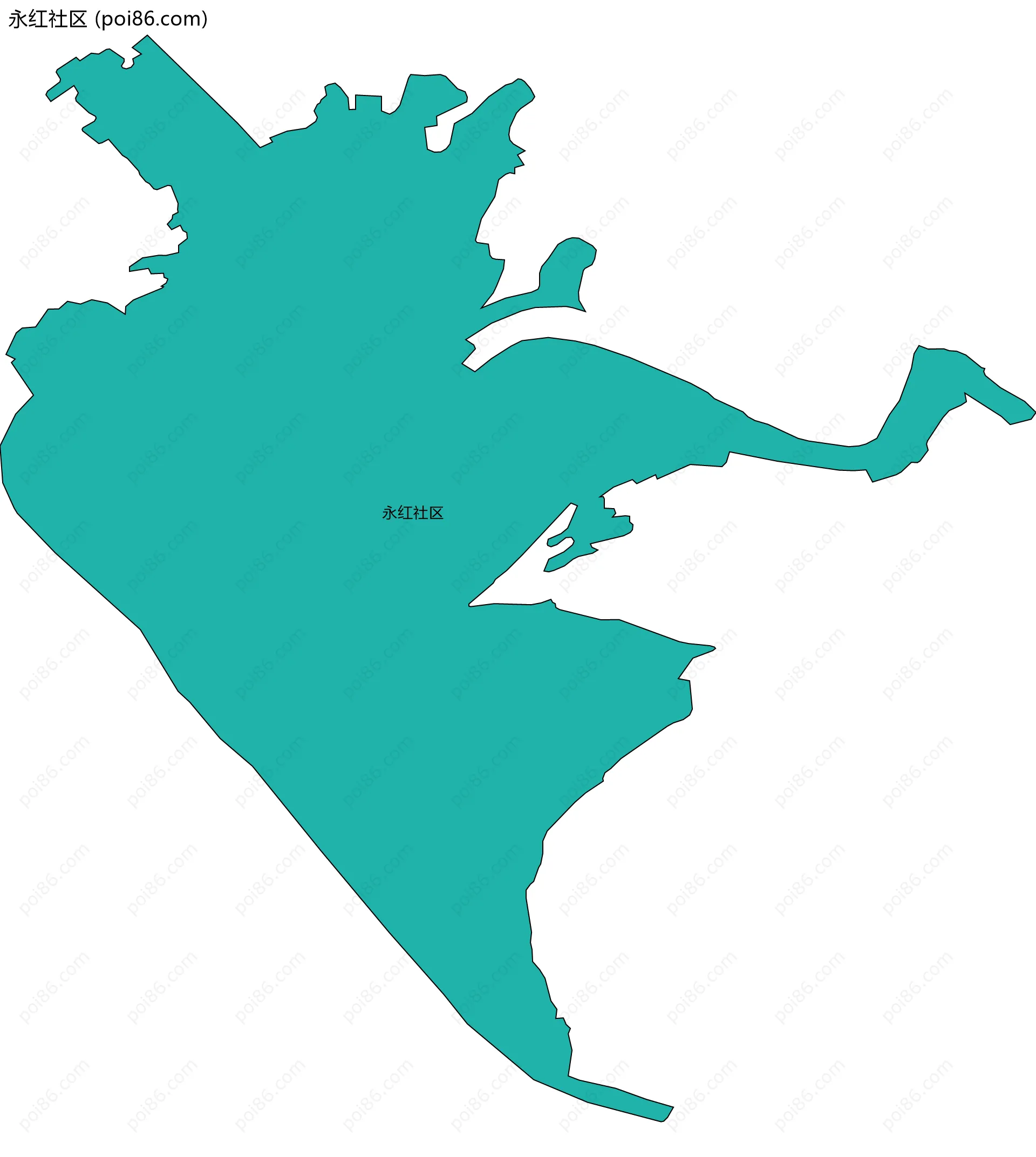 永红社区边界地图