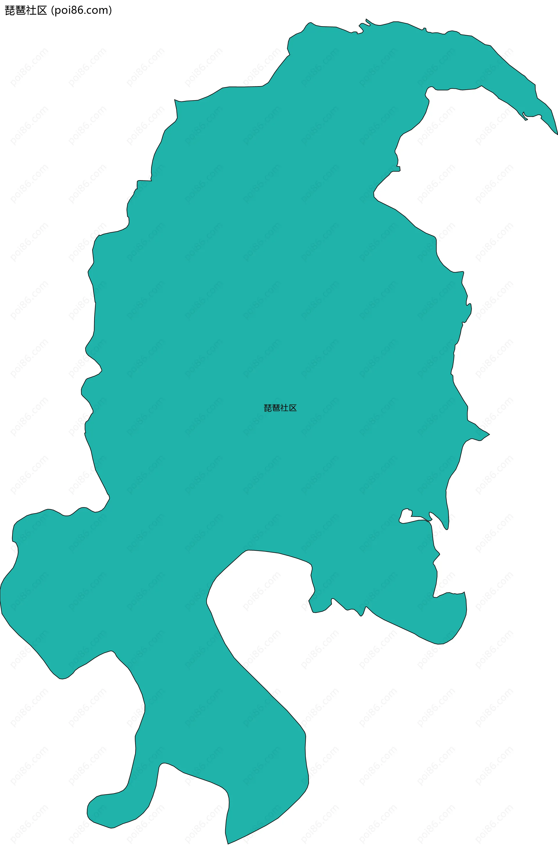 琵琶社区边界地图