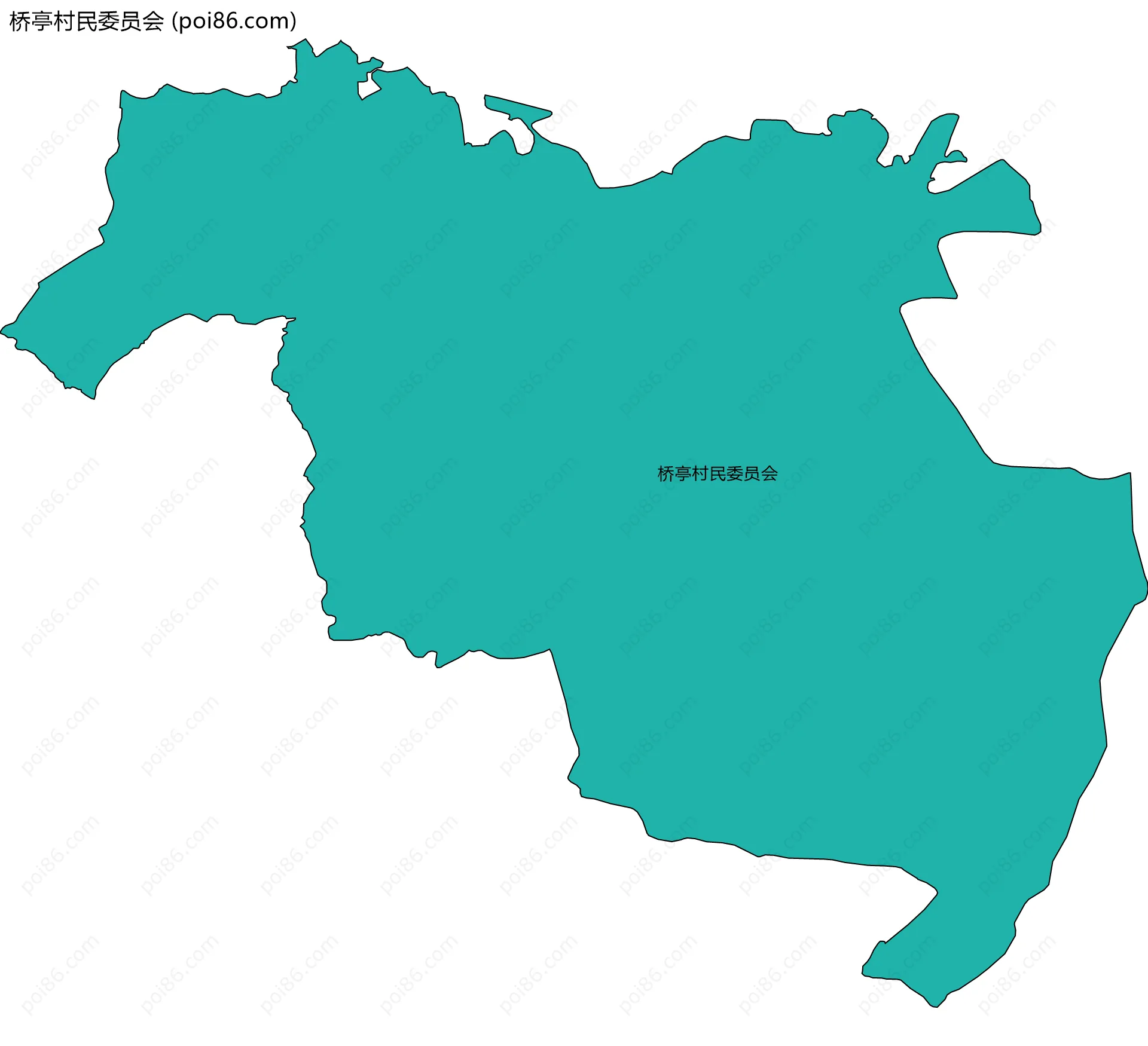 桥亭村民委员会边界地图