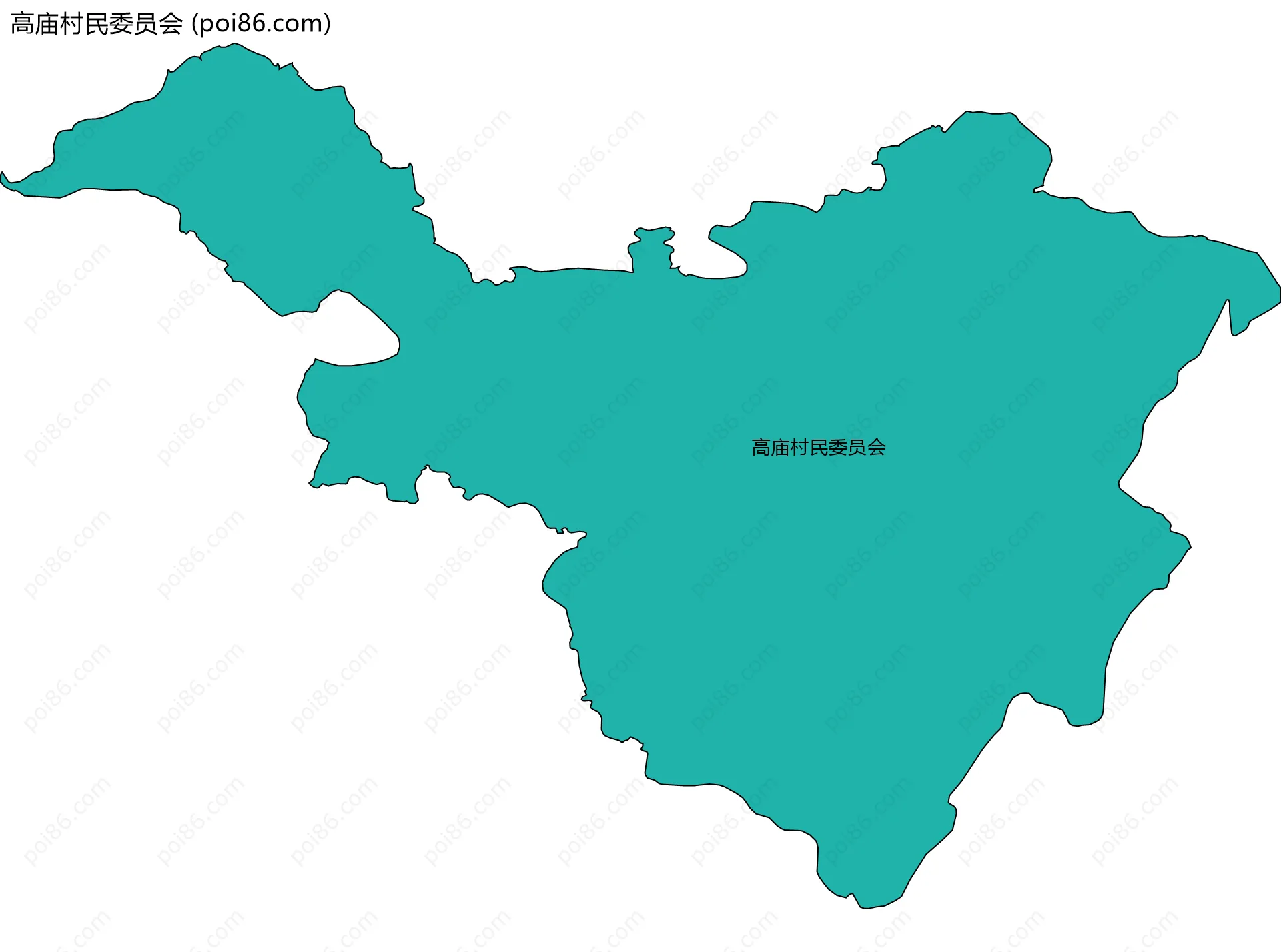 高庙村民委员会边界地图