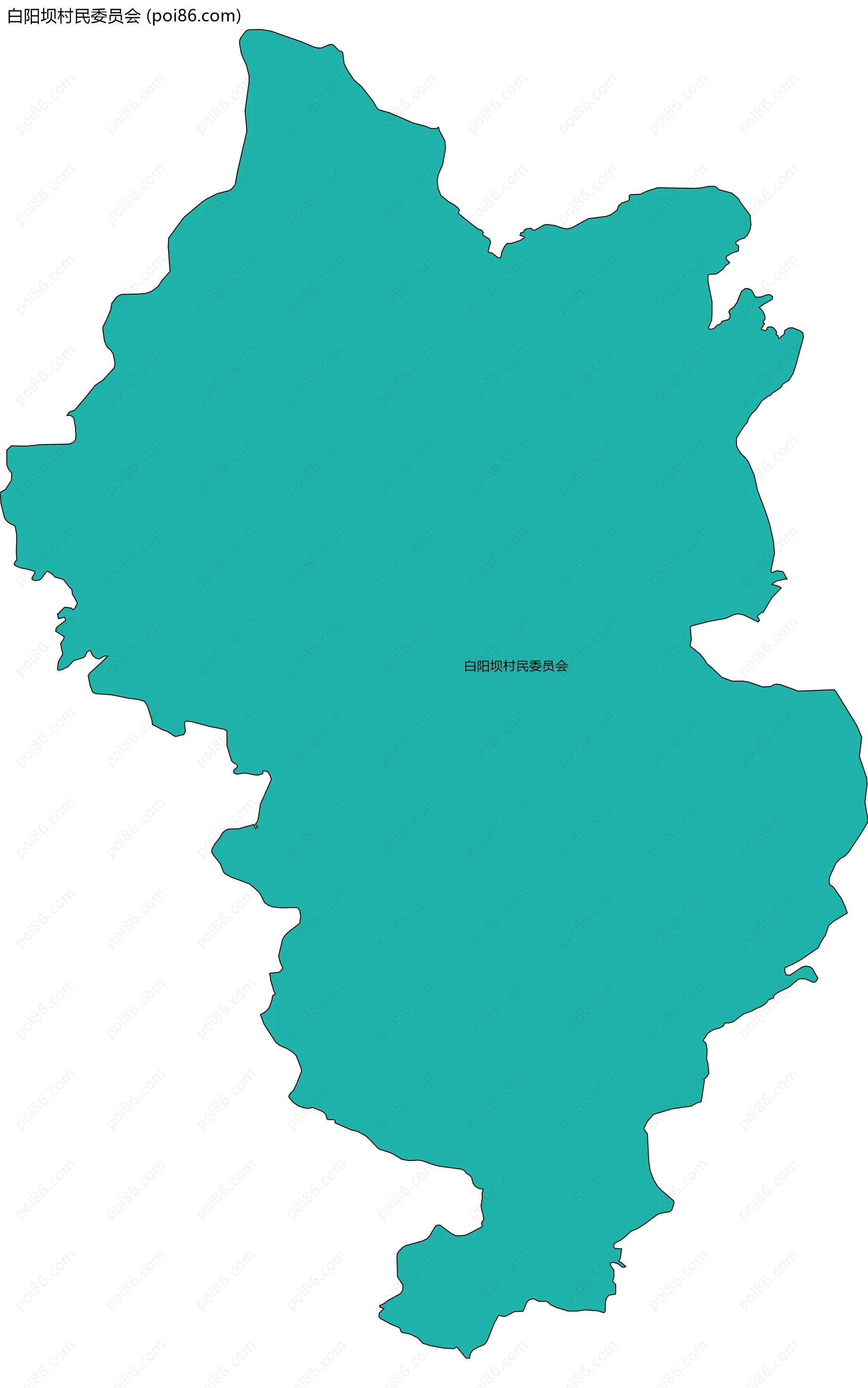 白阳坝村民委员会边界地图