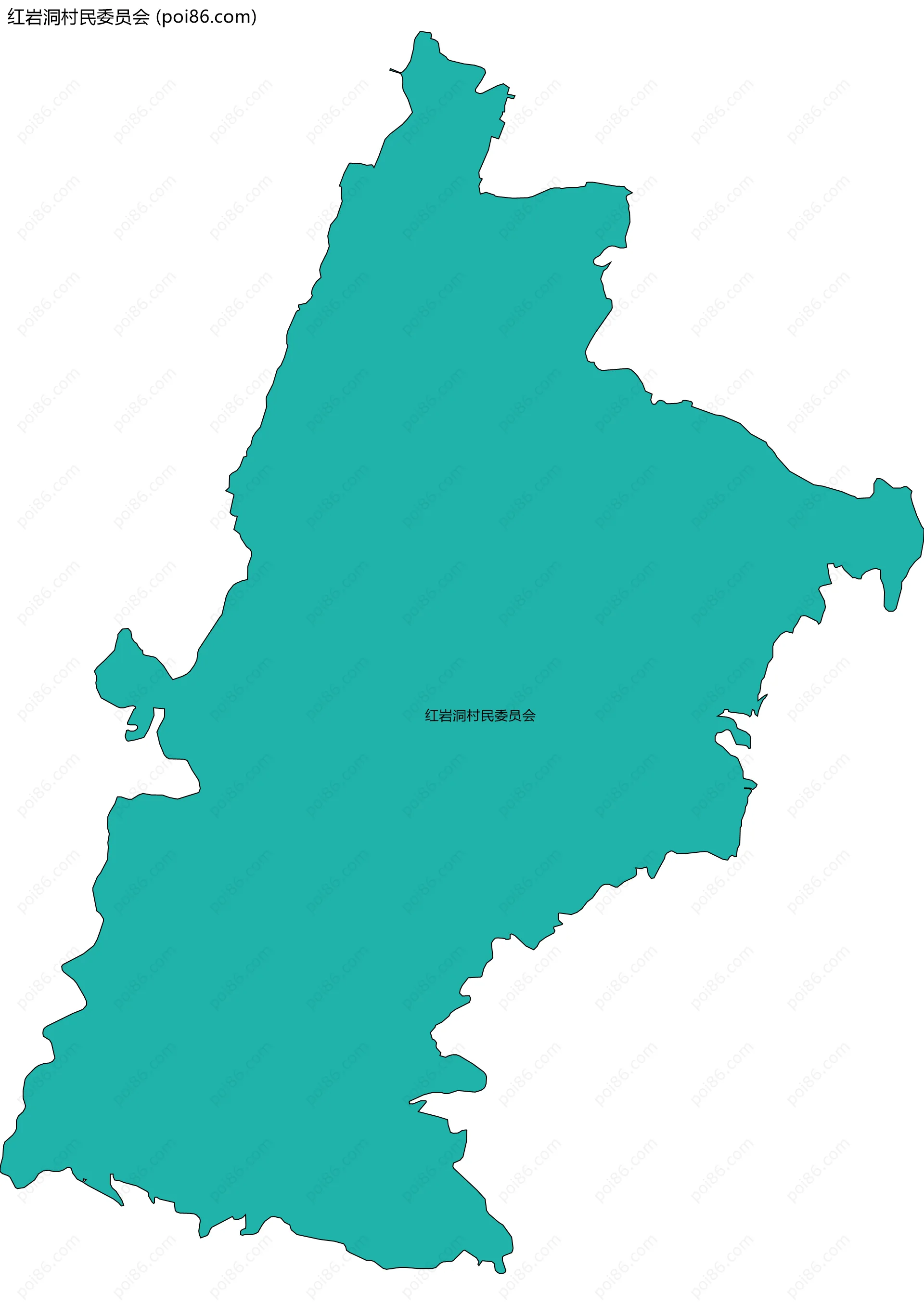 红岩洞村民委员会边界地图