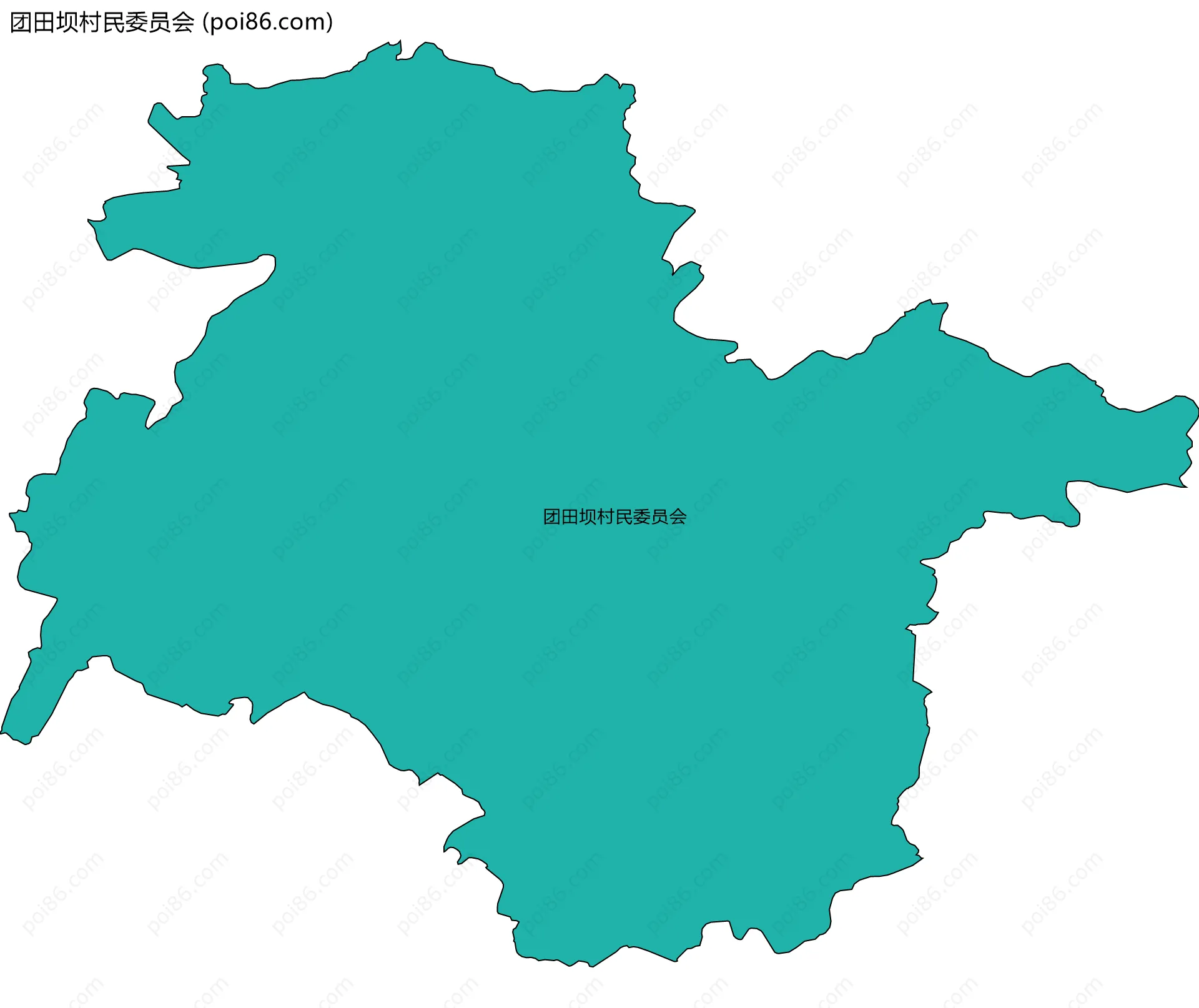 团田坝村民委员会边界地图
