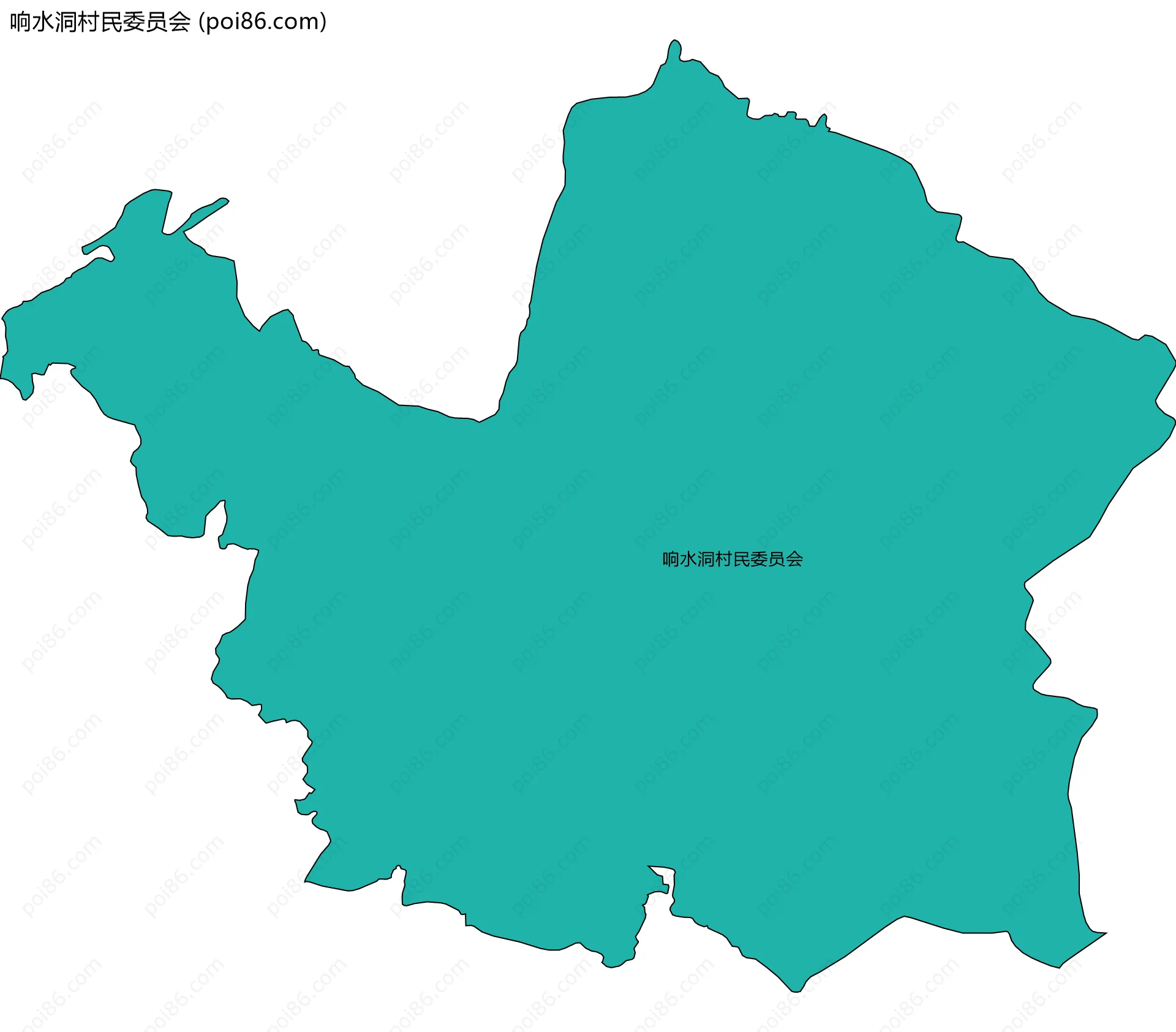 响水洞村民委员会边界地图