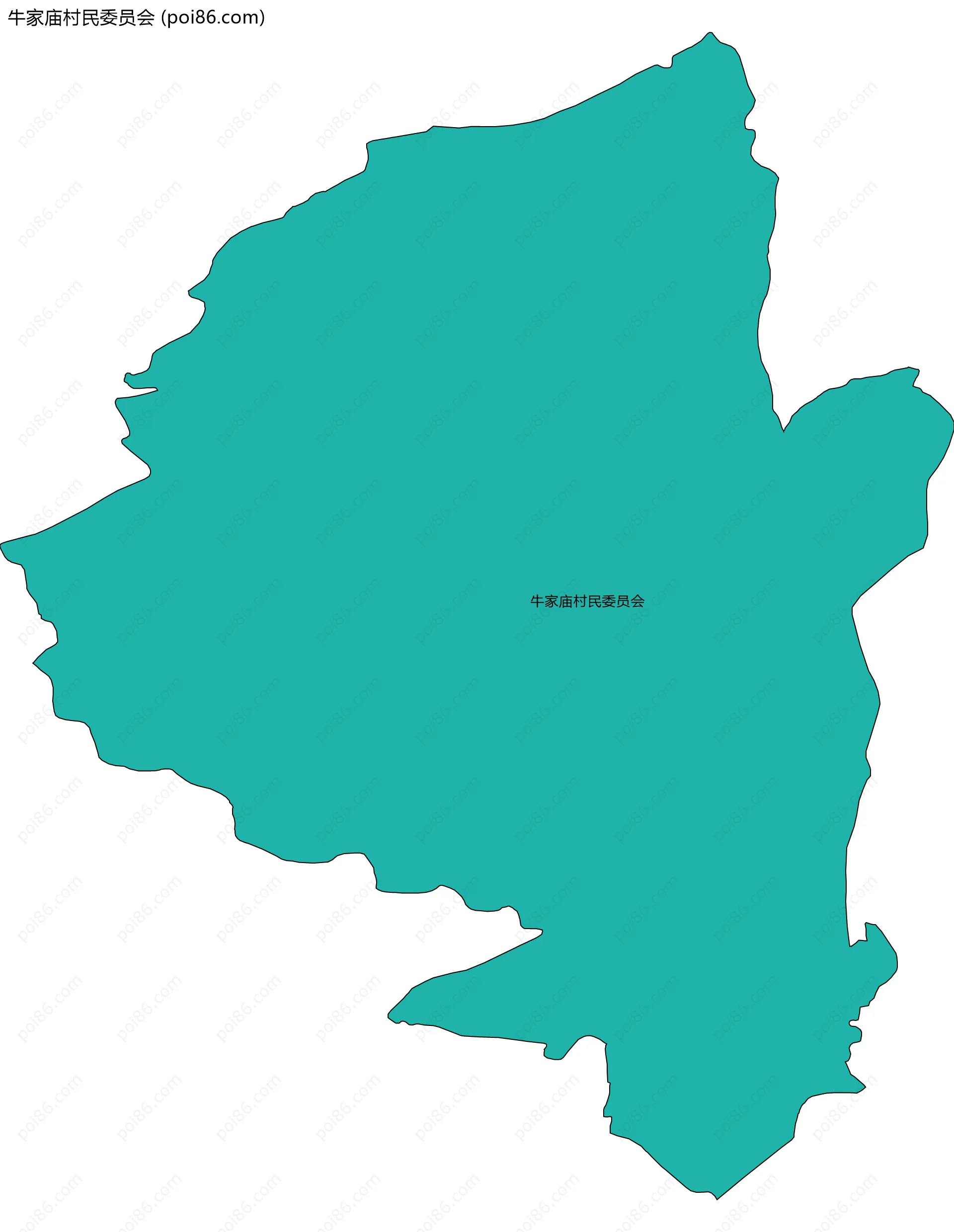 牛家庙村民委员会边界地图