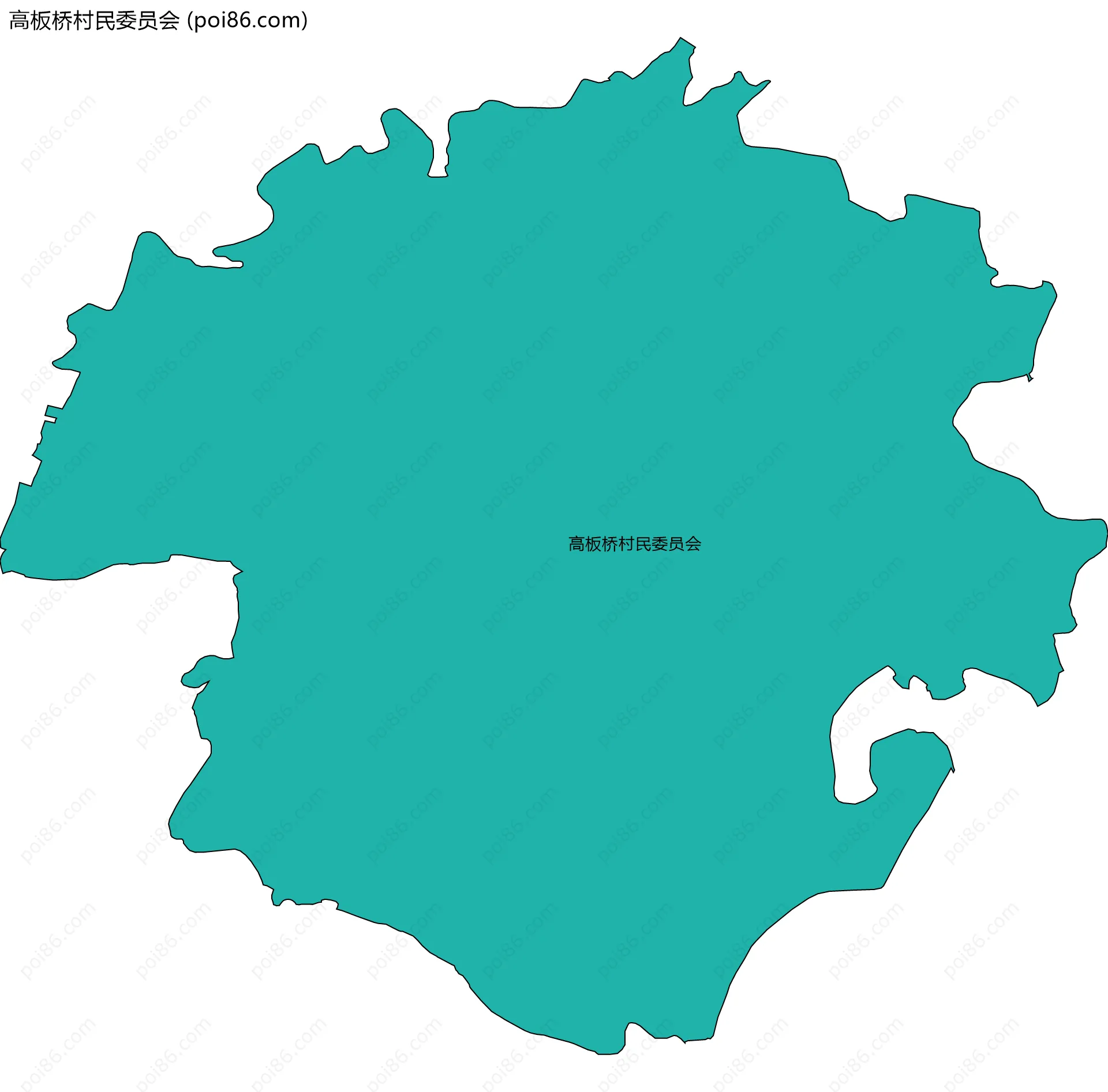 高板桥村民委员会边界地图