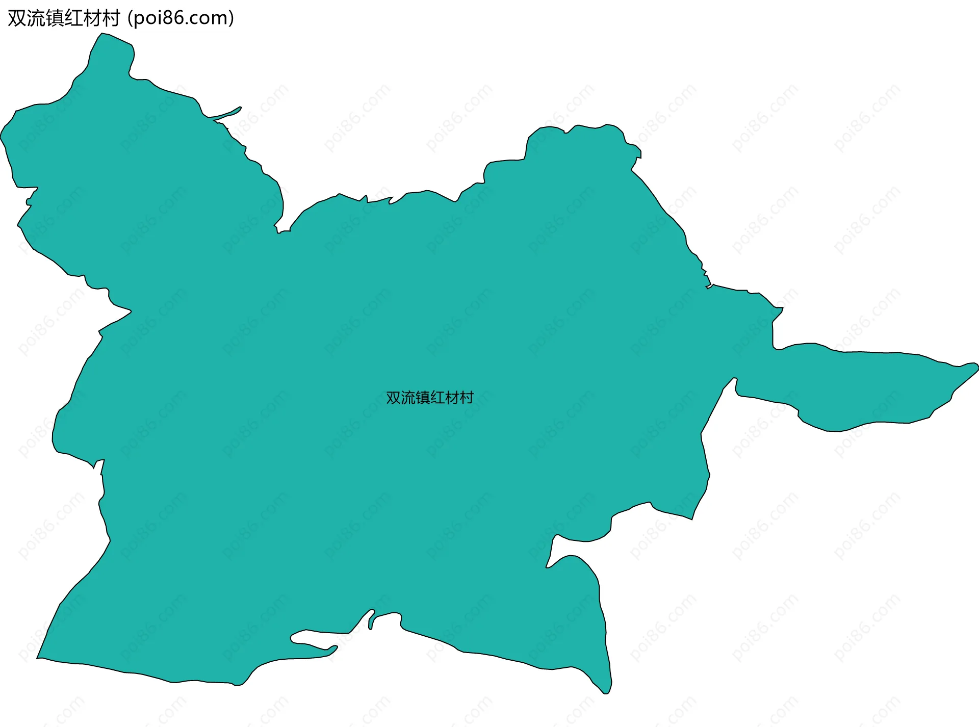 双流镇红材村边界地图