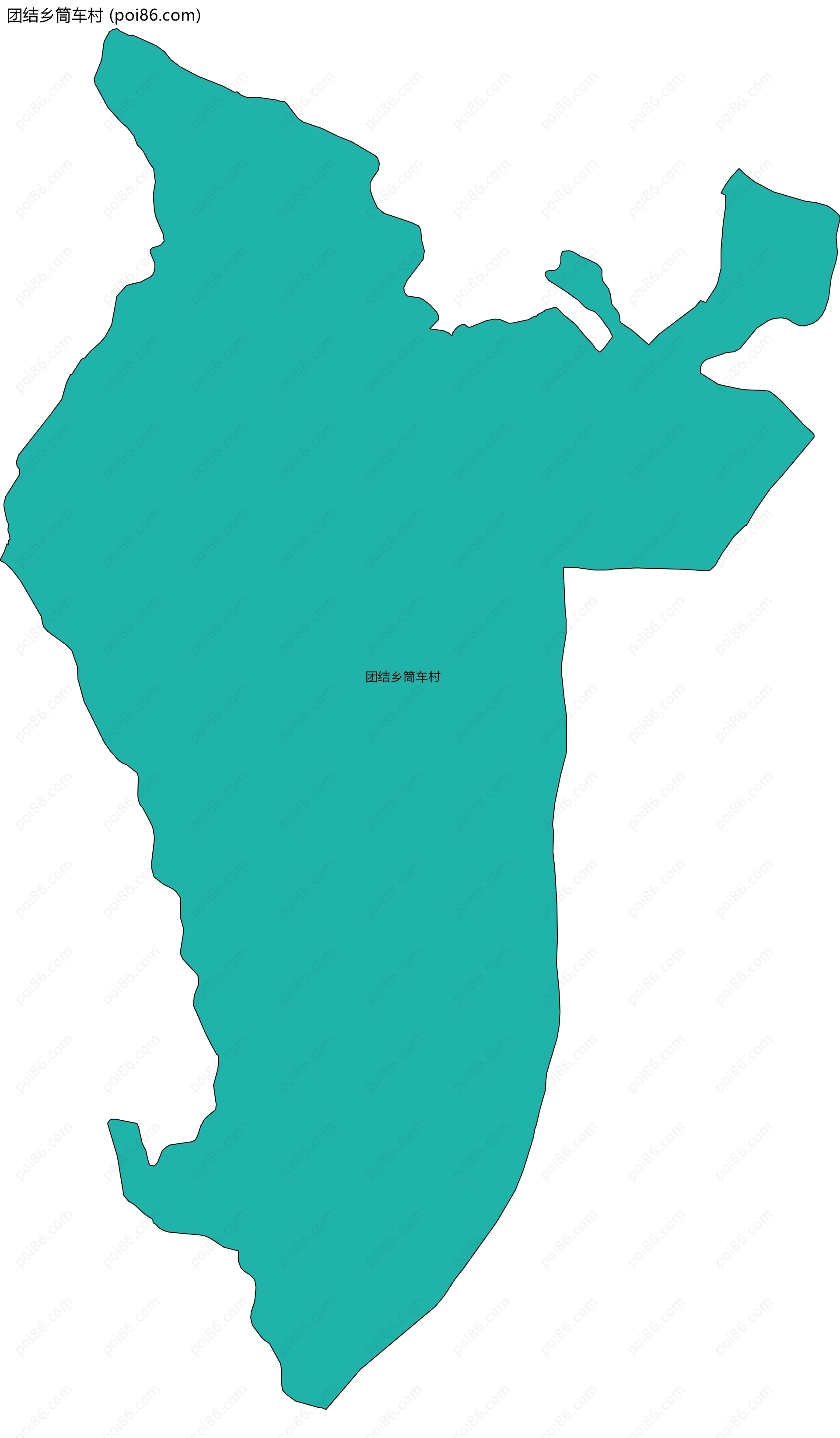 团结乡筒车村边界地图