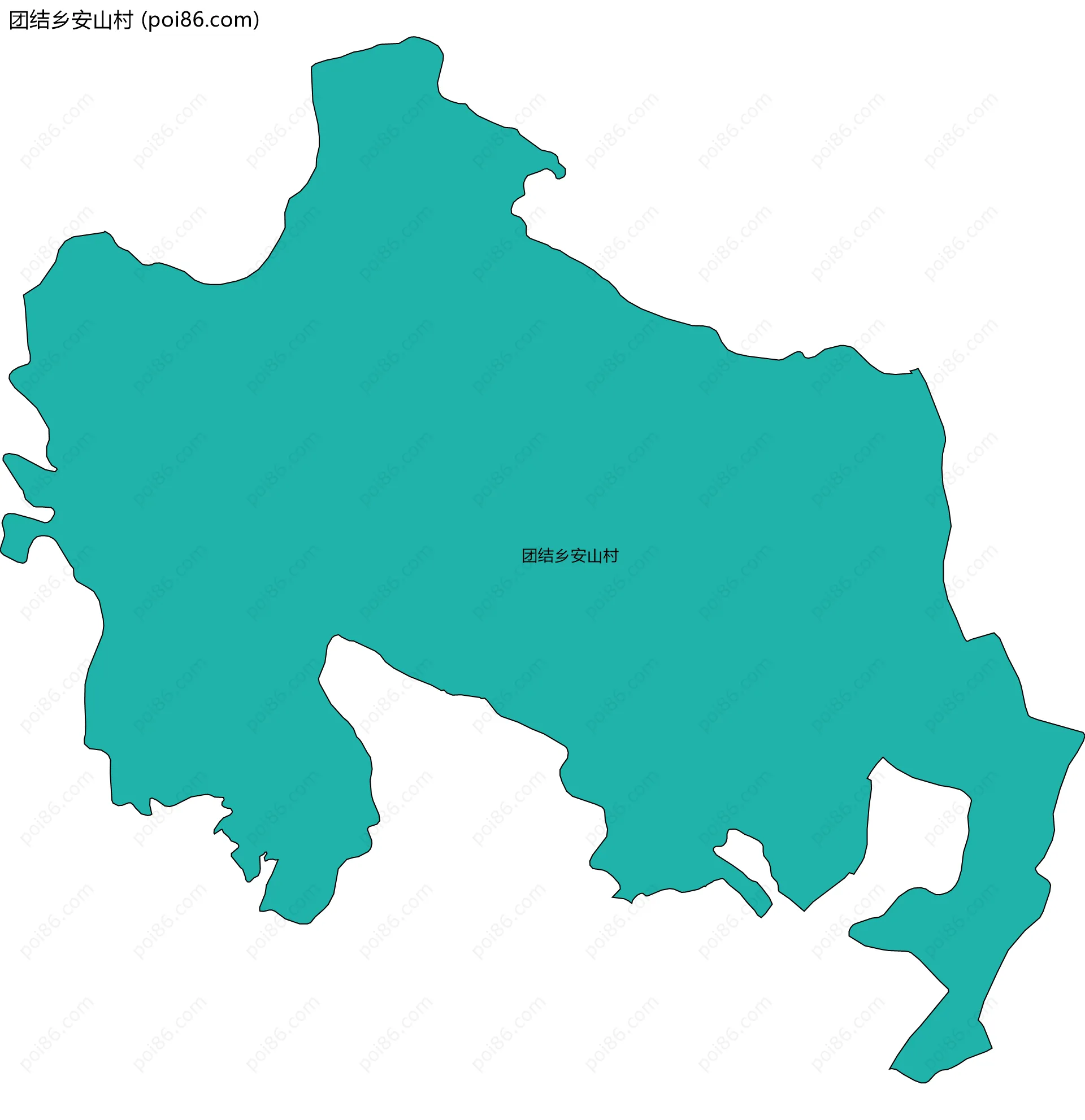 团结乡安山村边界地图