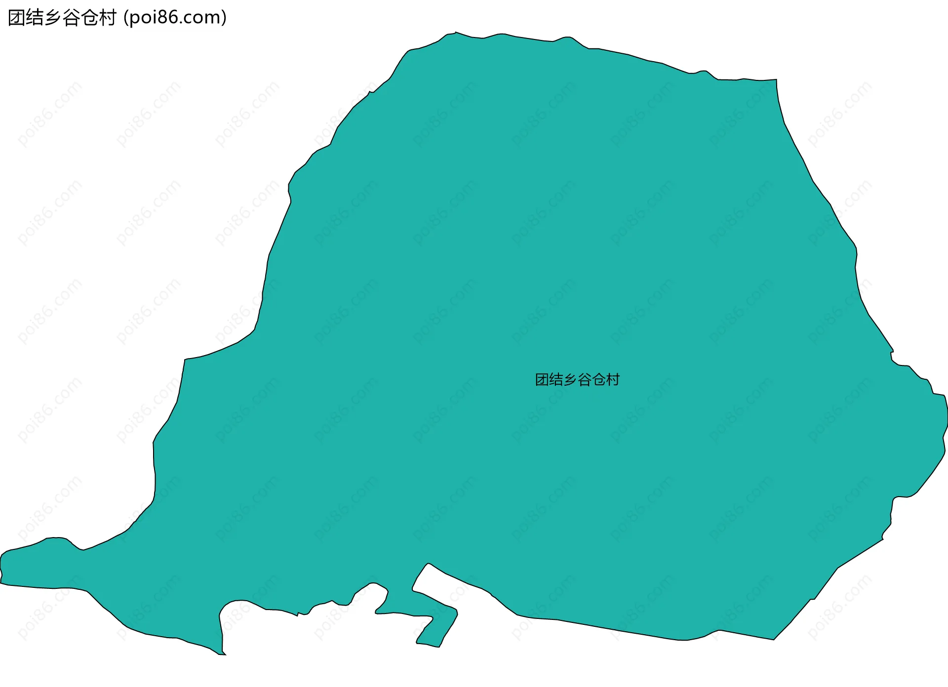 团结乡谷仓村边界地图