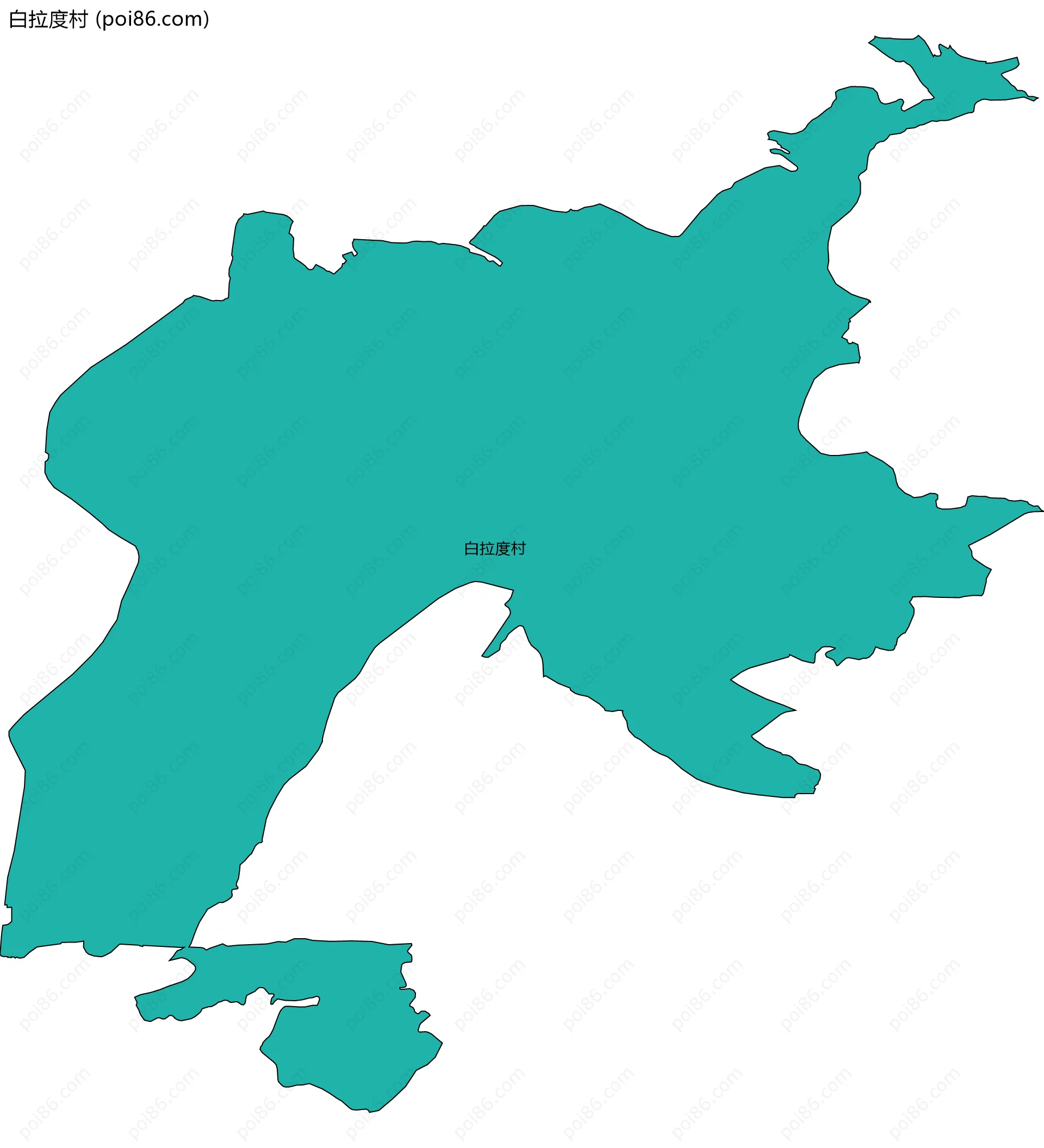 白拉度村边界地图