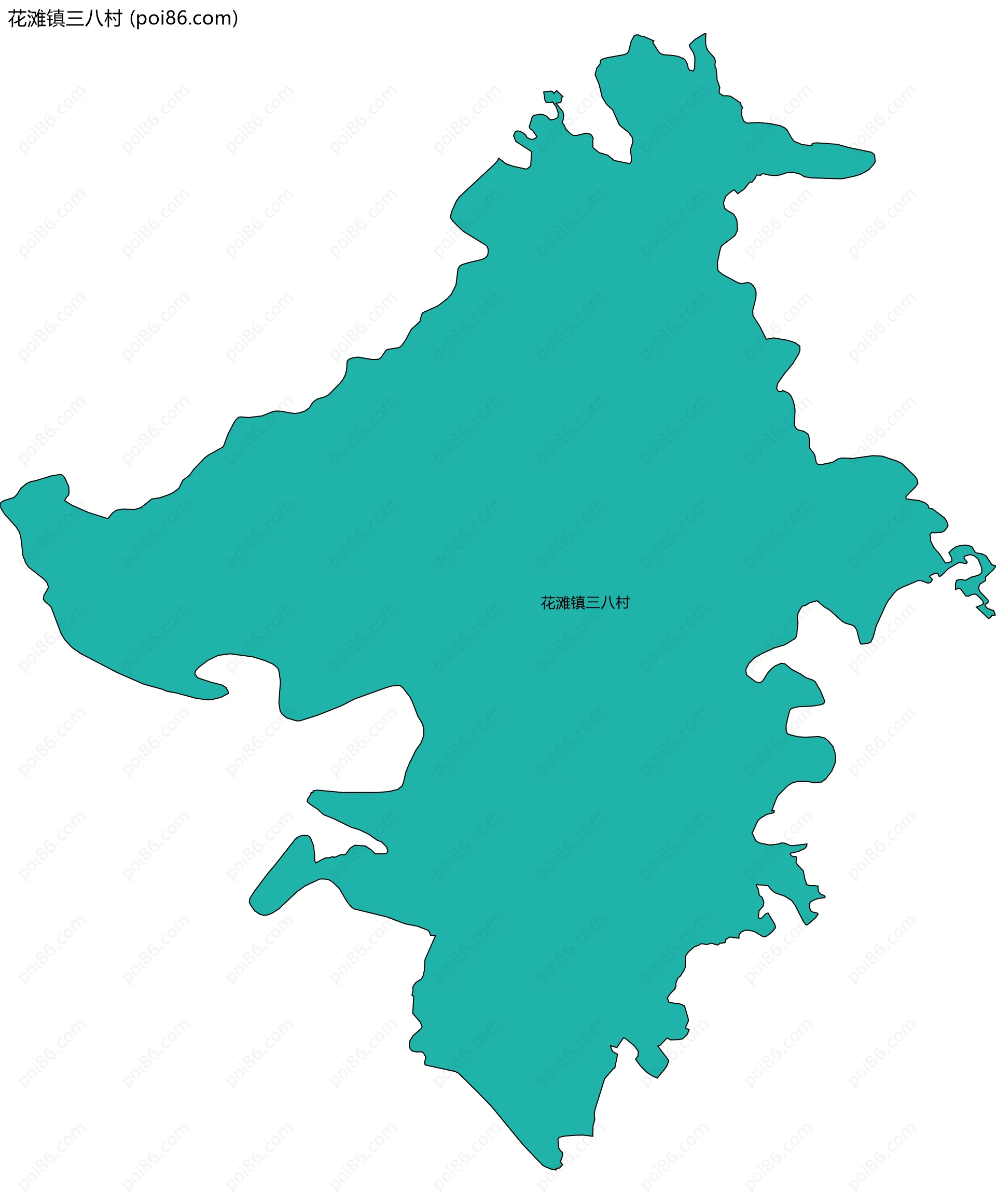 花滩镇三八村边界地图