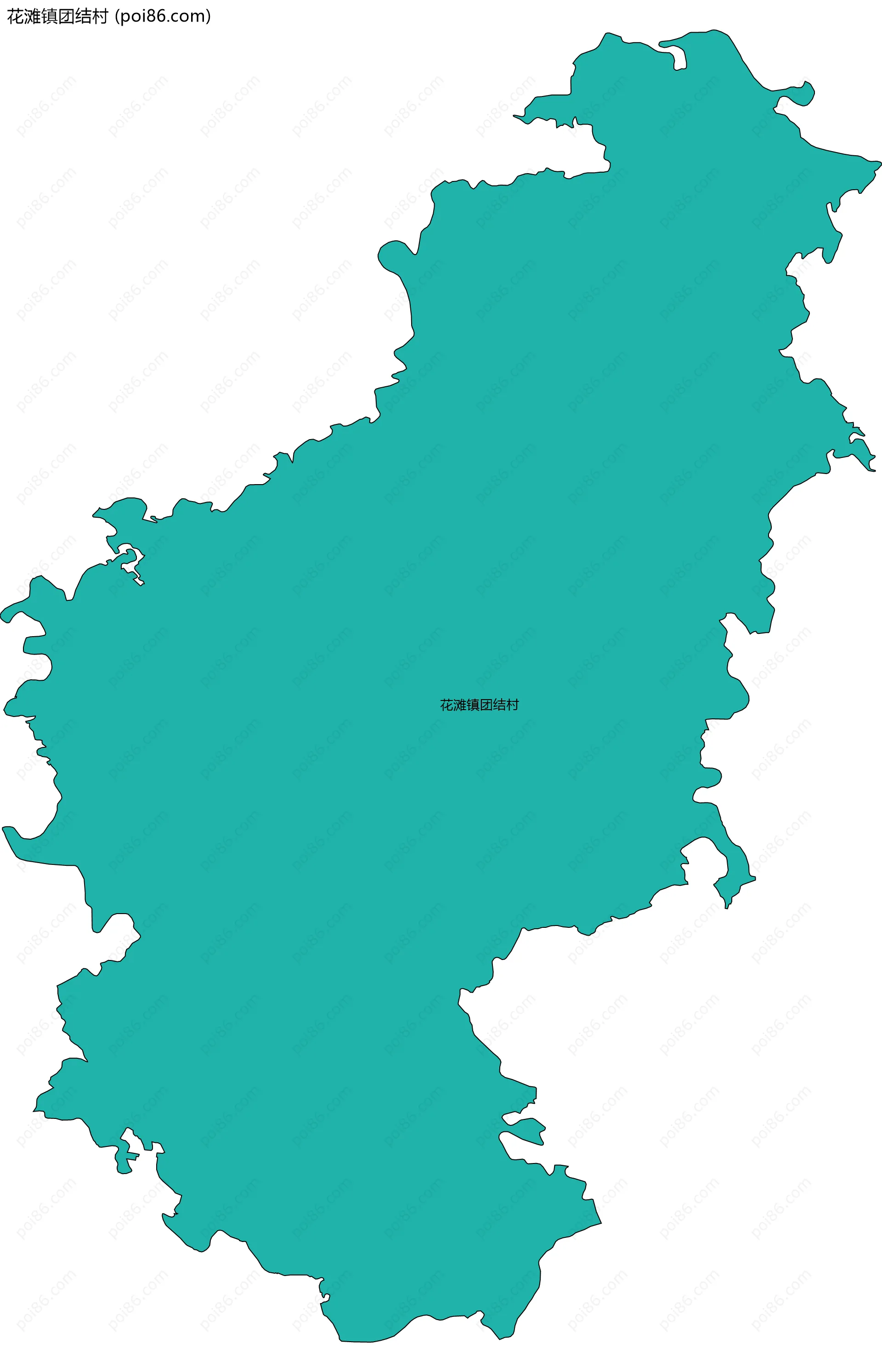 花滩镇团结村边界地图