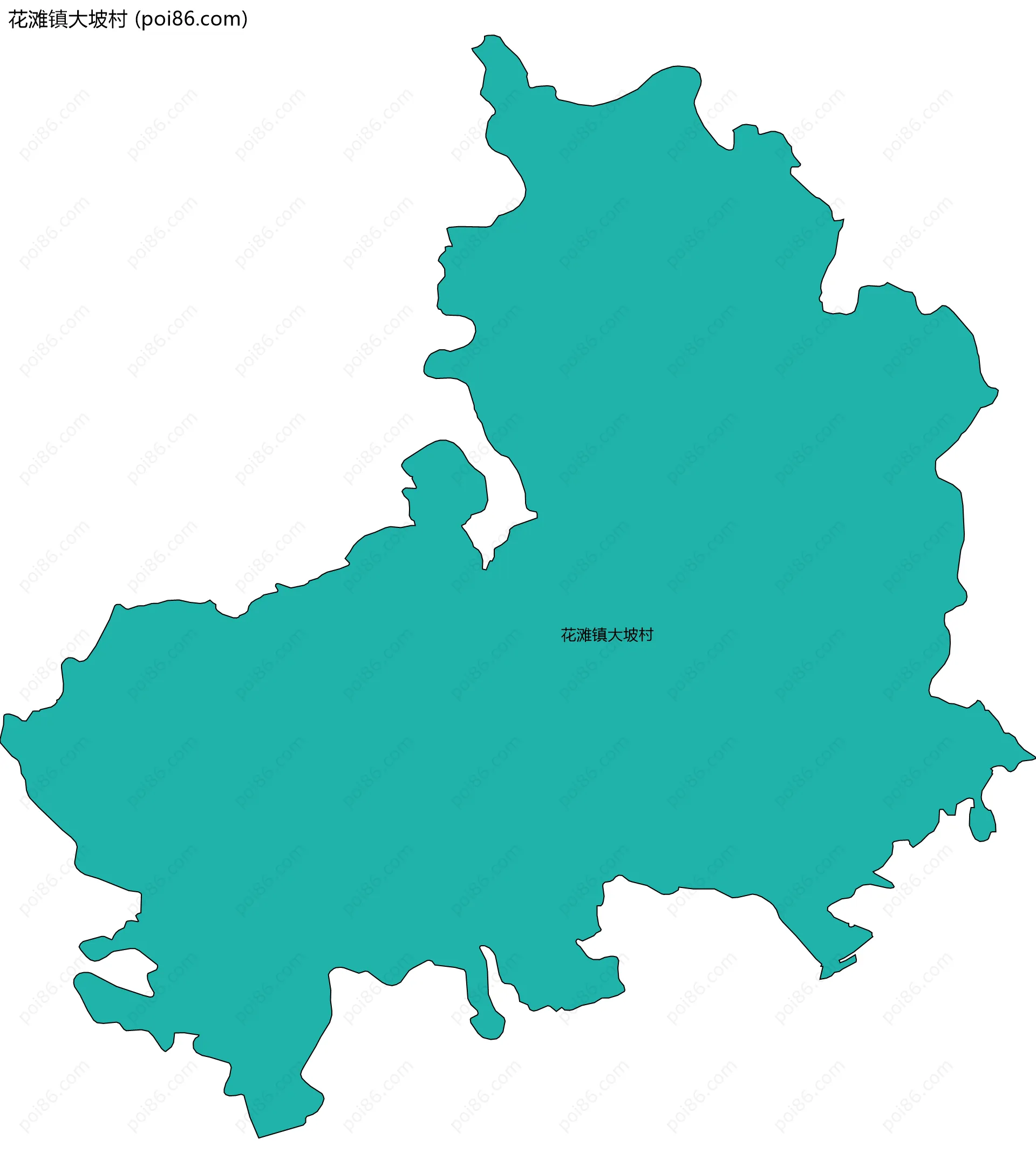 花滩镇大坡村边界地图