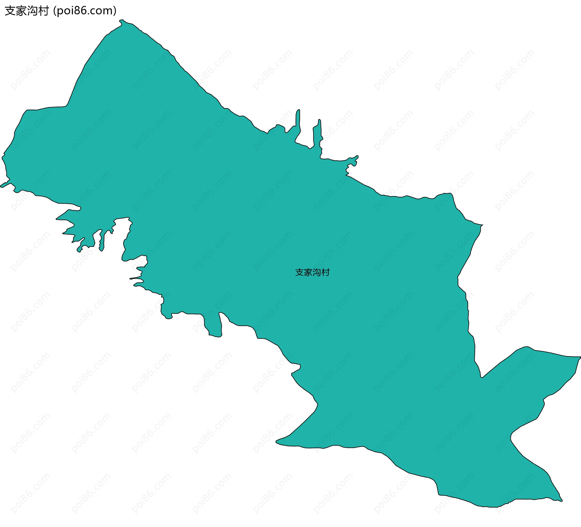 支家沟村边界地图