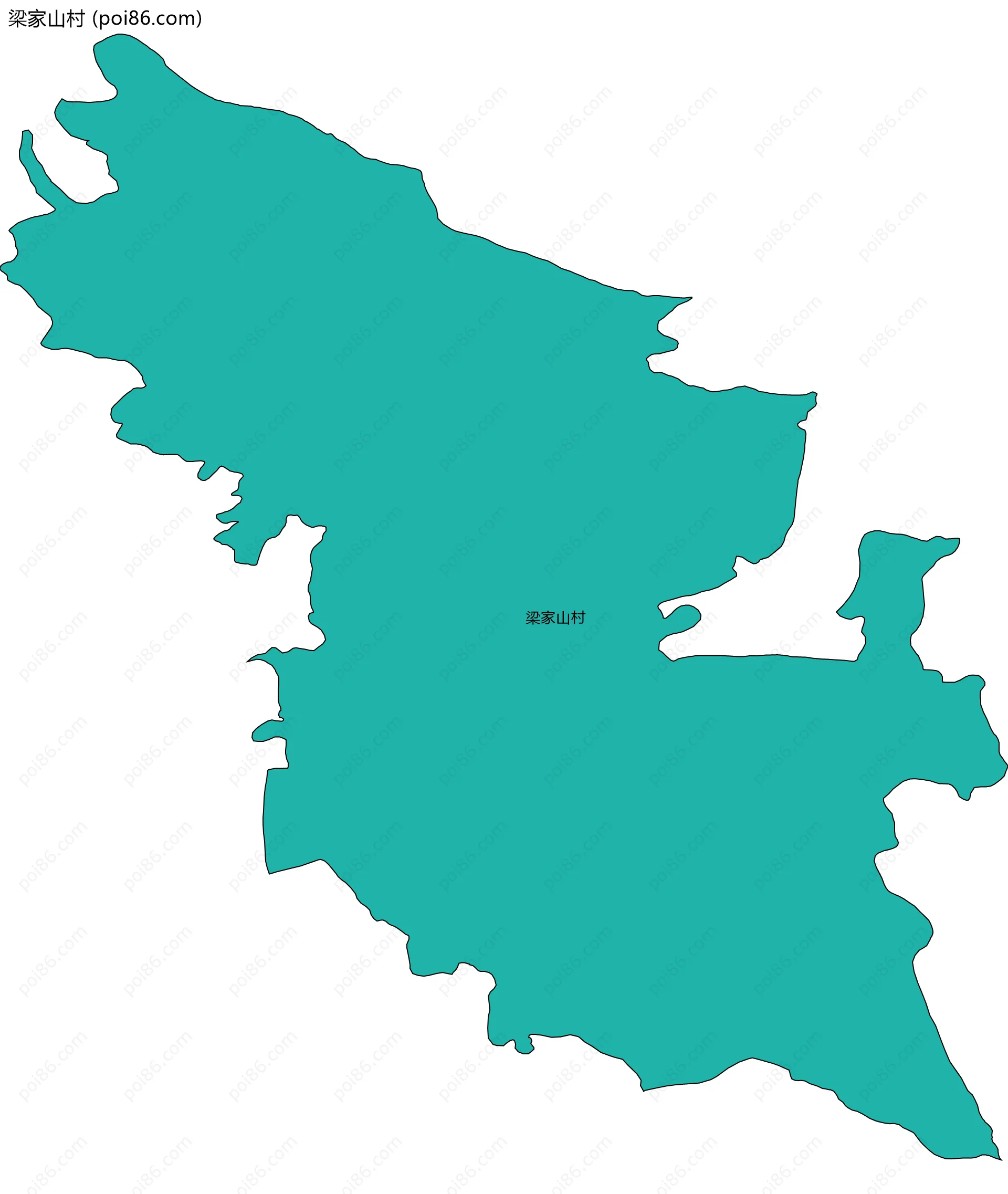 梁家山村边界地图