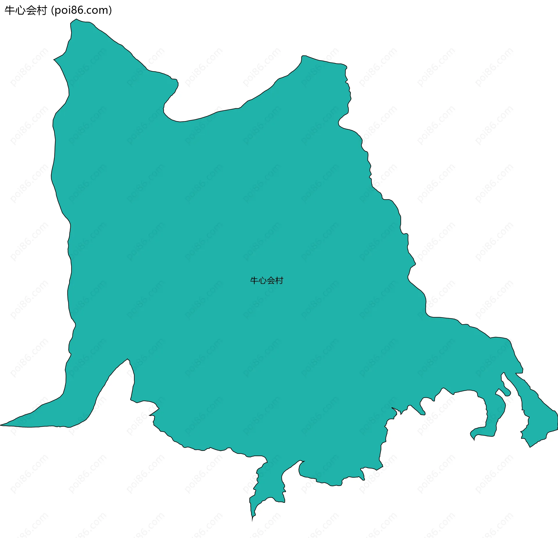 牛心会村边界地图