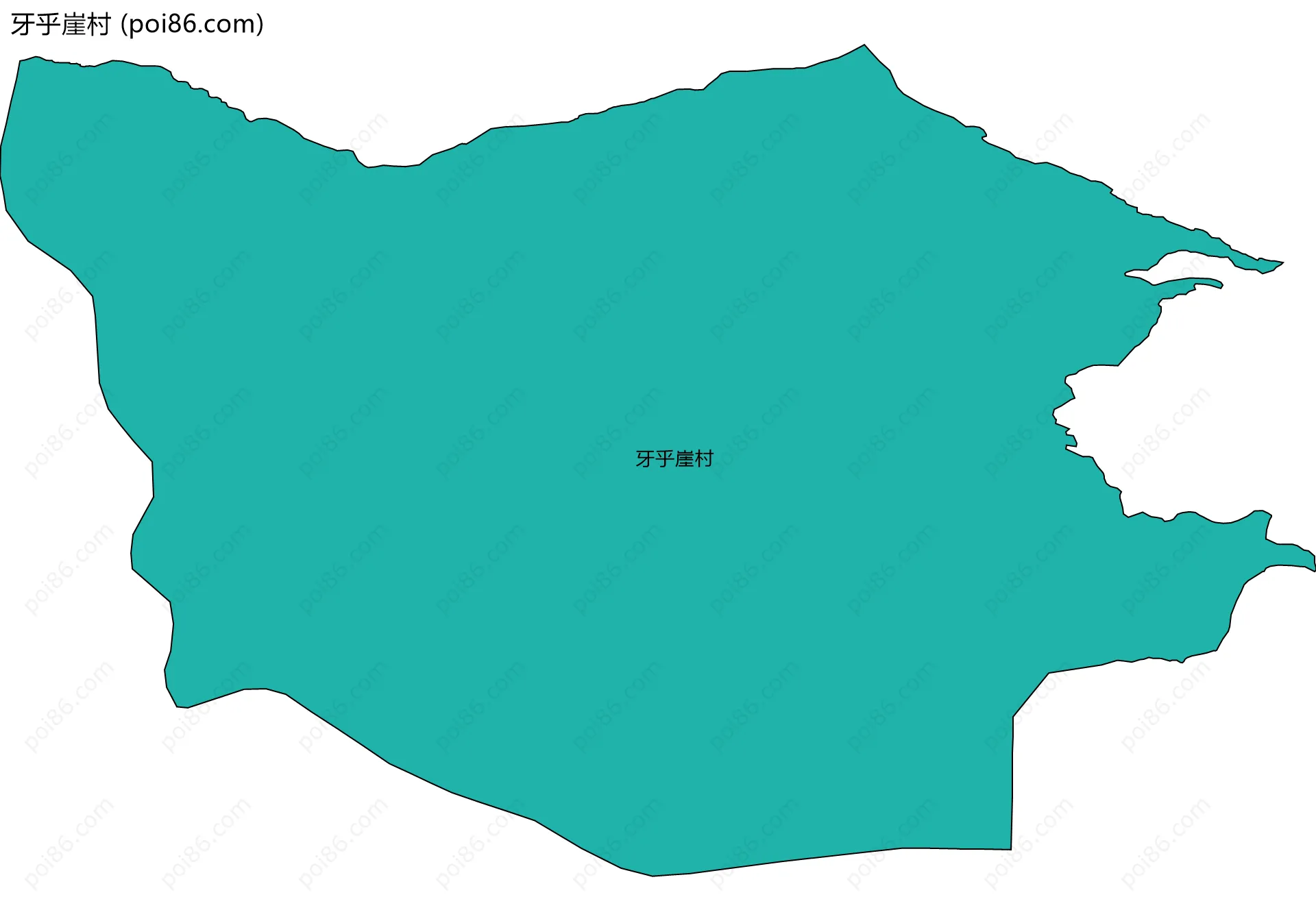 牙乎崖村边界地图