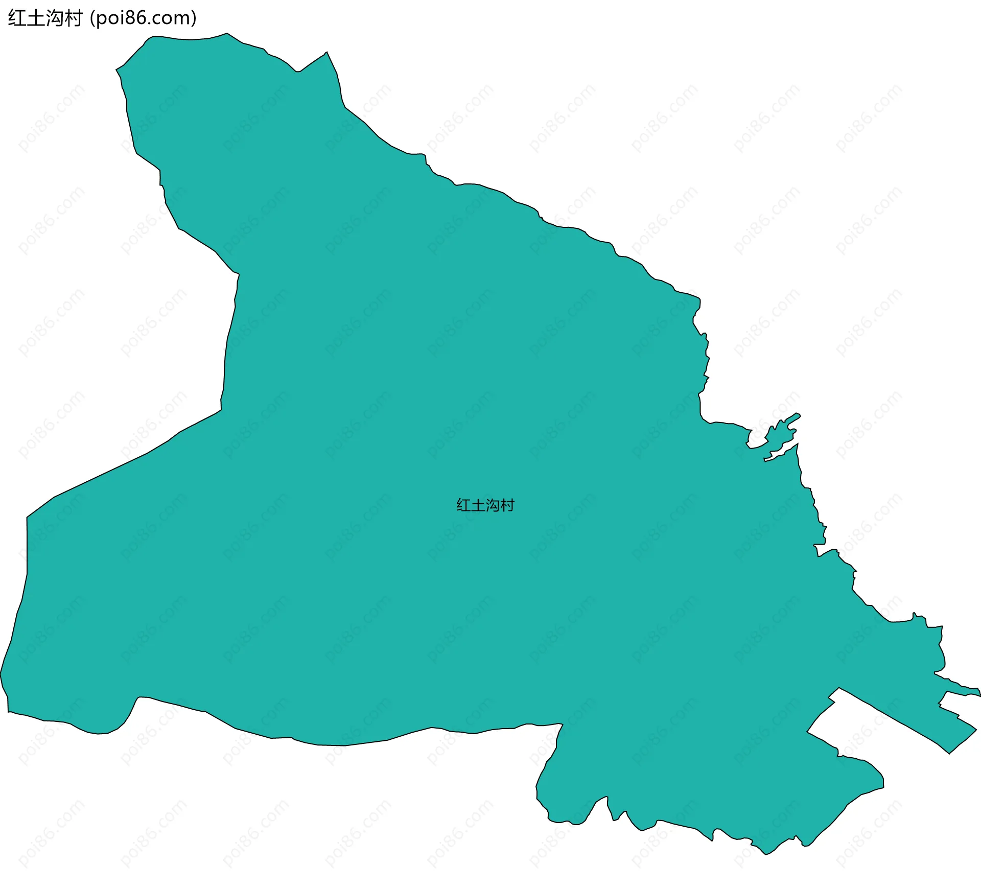 红土沟村边界地图