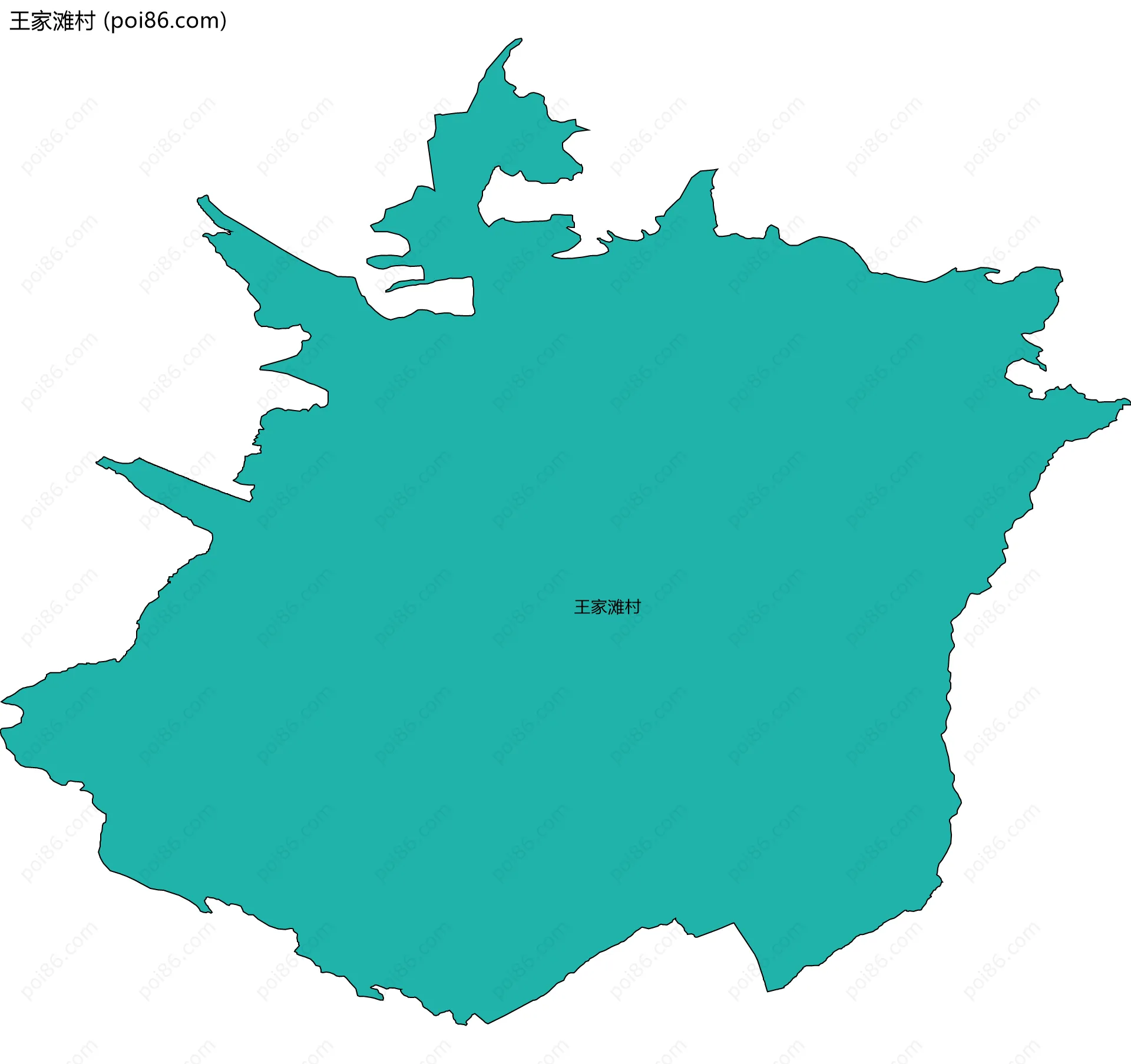 王家滩村边界地图