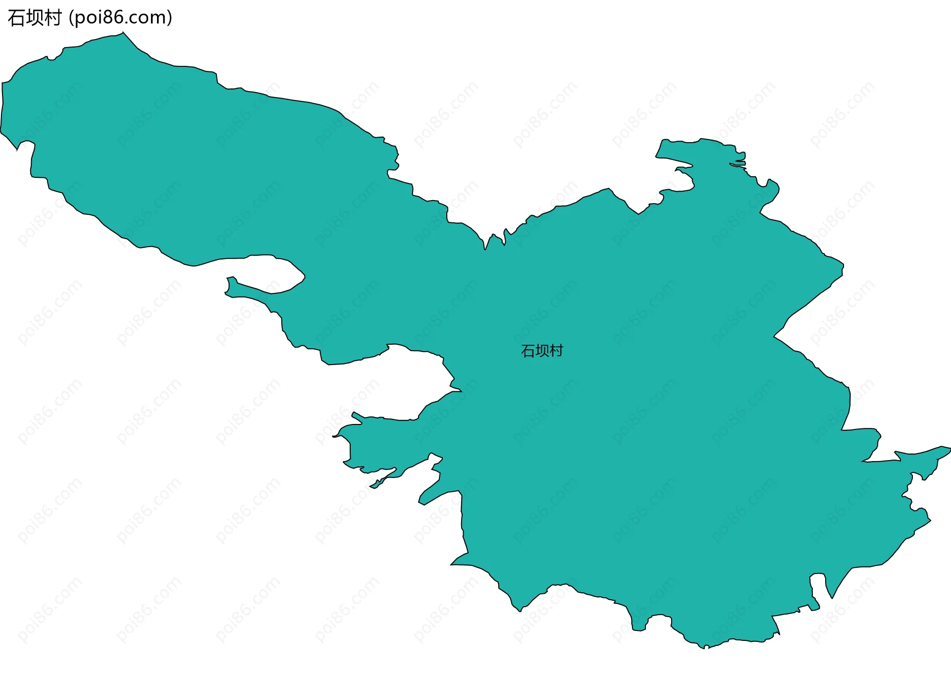 石坝村边界地图