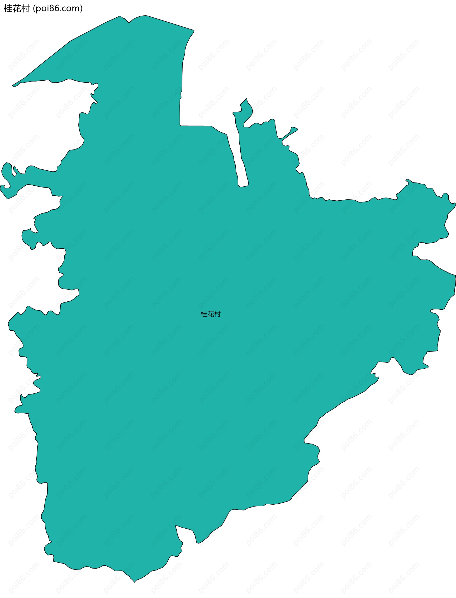 桂花村边界地图