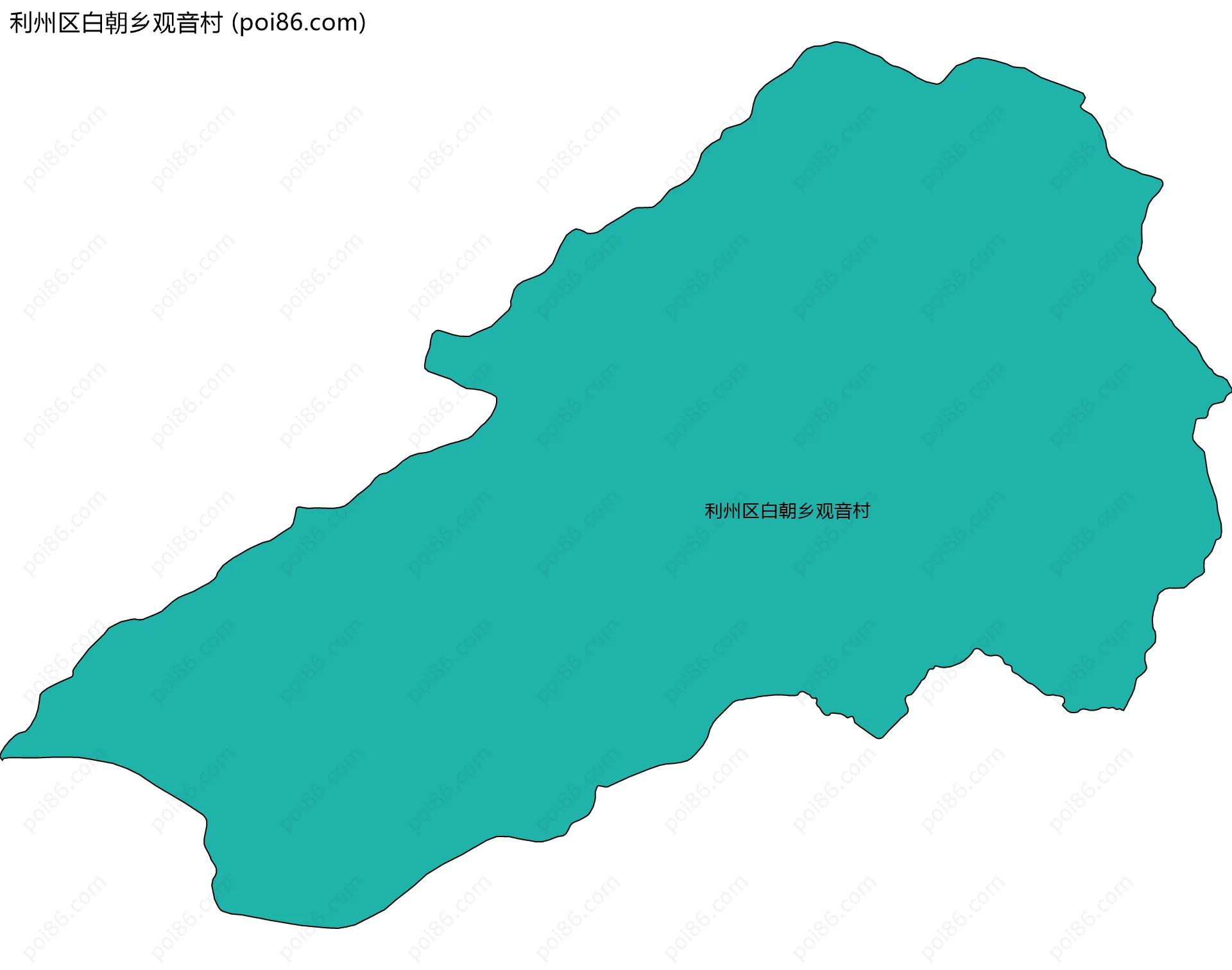 利州区白朝乡观音村边界地图