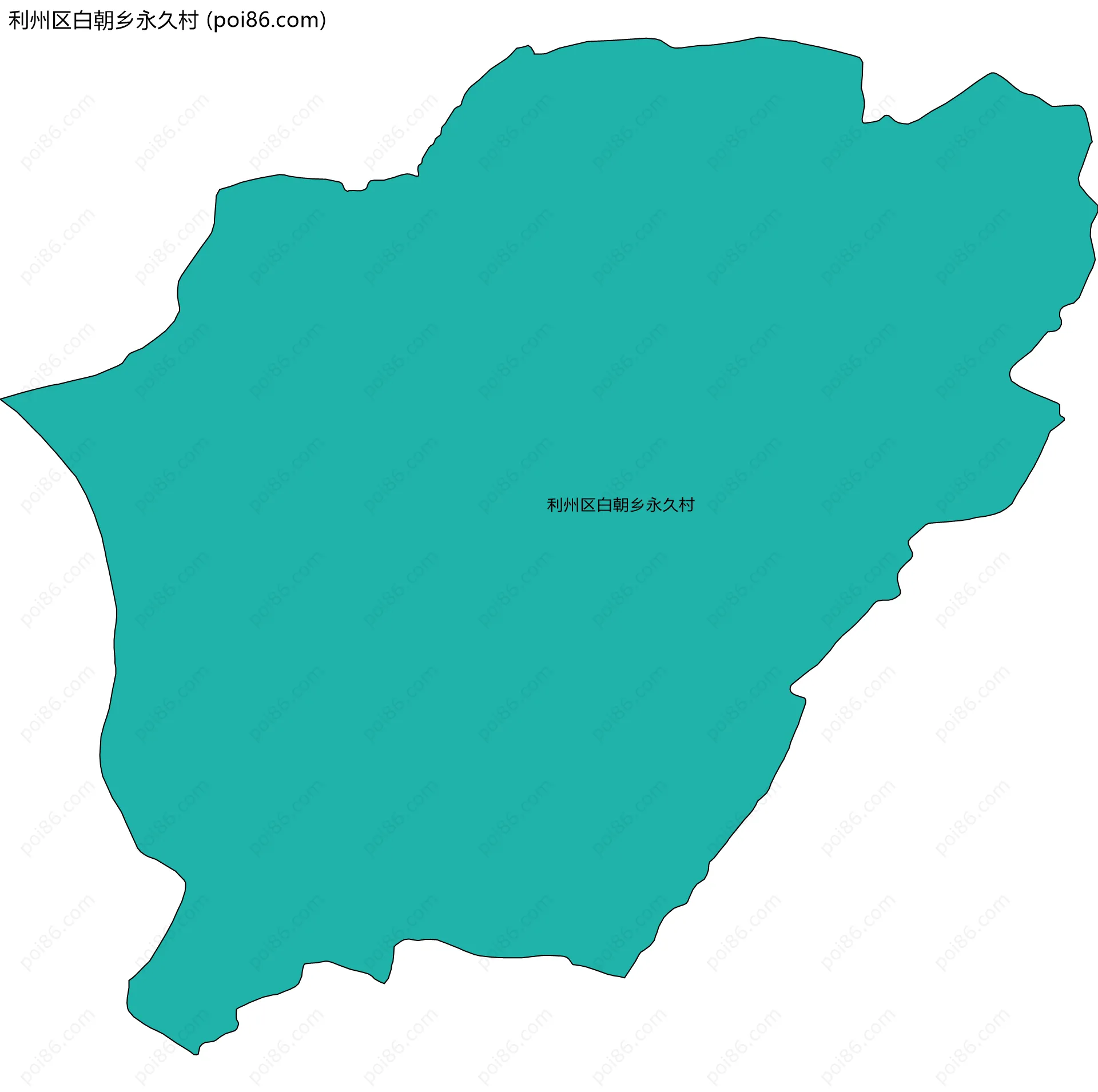 利州区白朝乡永久村边界地图