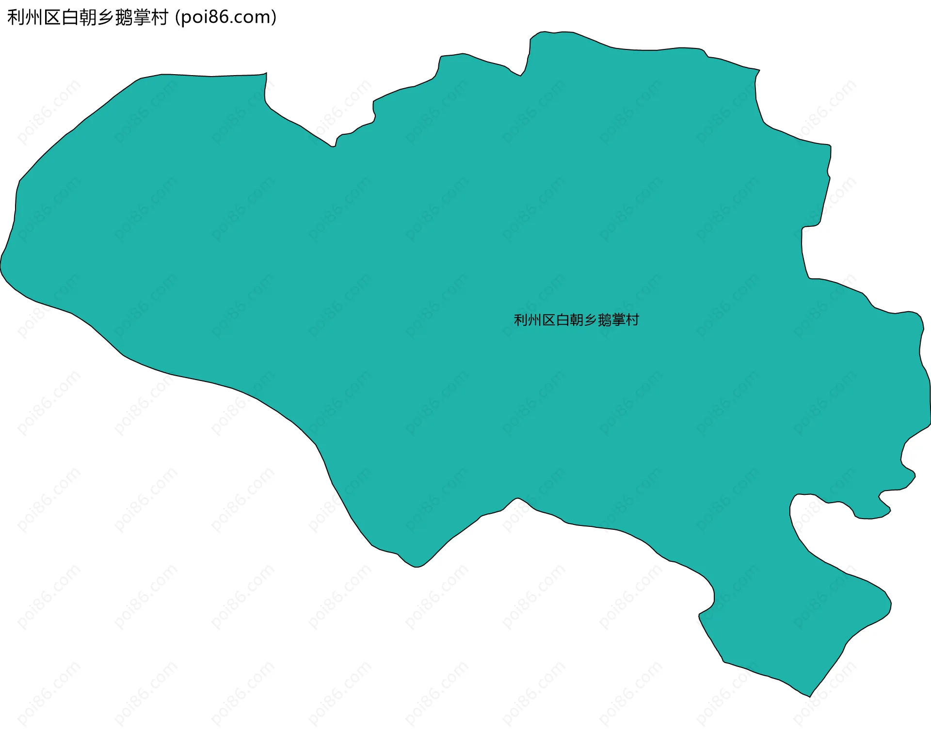 利州区白朝乡鹅掌村边界地图