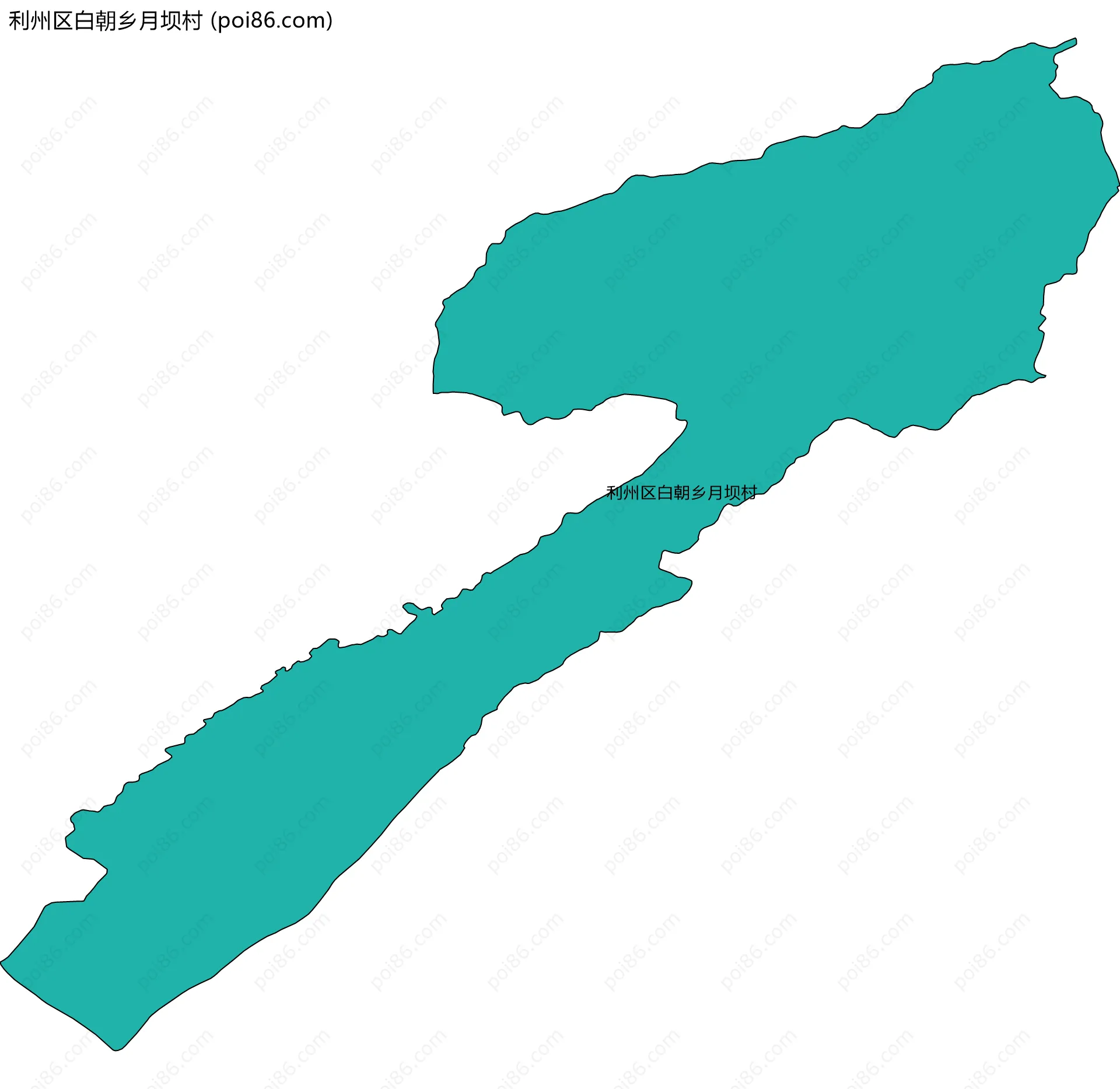 利州区白朝乡月坝村边界地图