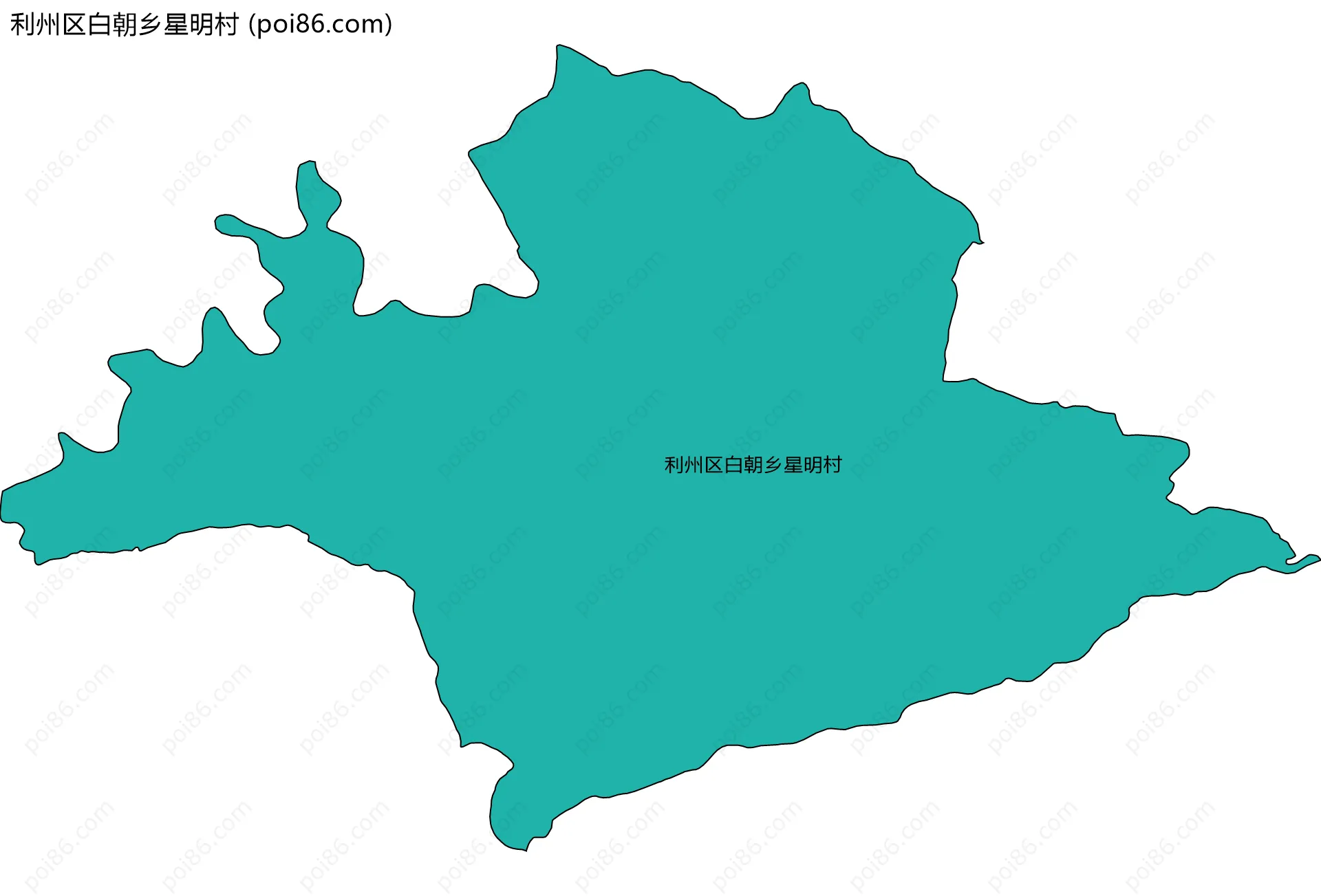 利州区白朝乡星明村边界地图