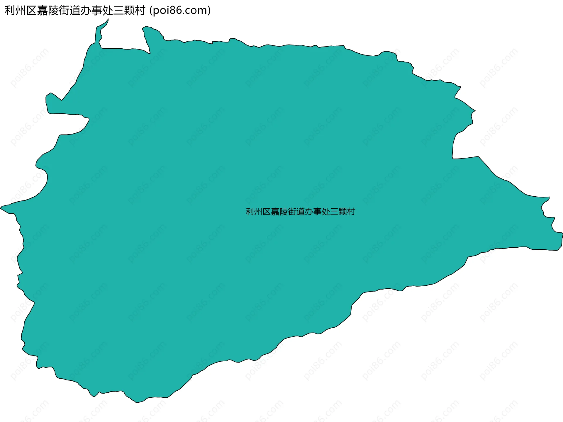 利州区嘉陵街道办事处三颗村边界地图