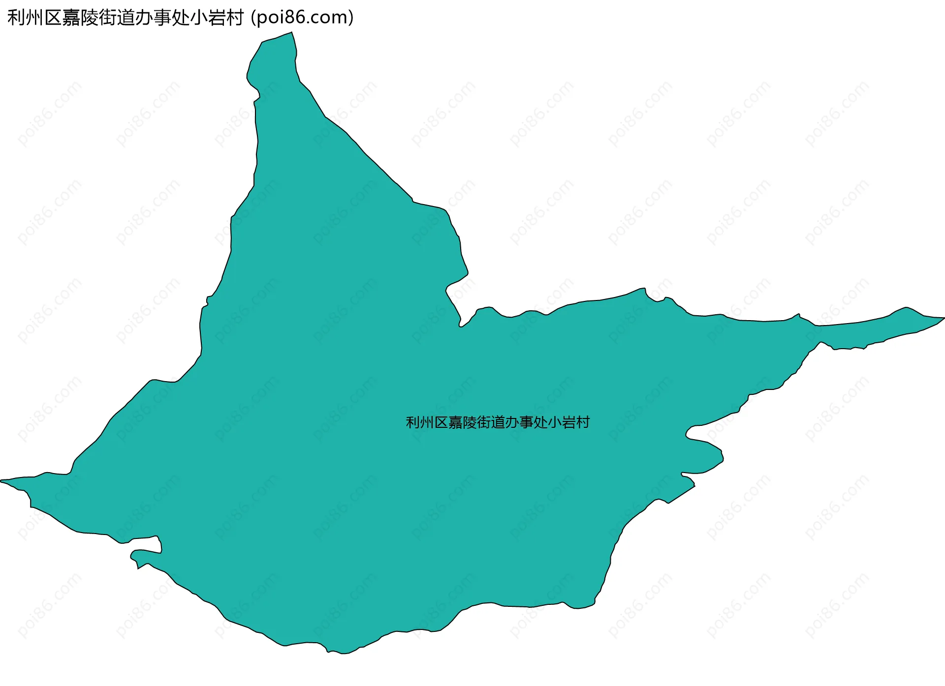 利州区嘉陵街道办事处小岩村边界地图