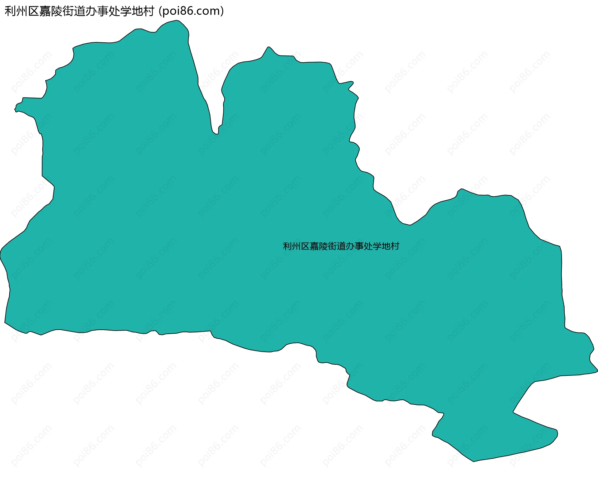 利州区嘉陵街道办事处学地村边界地图