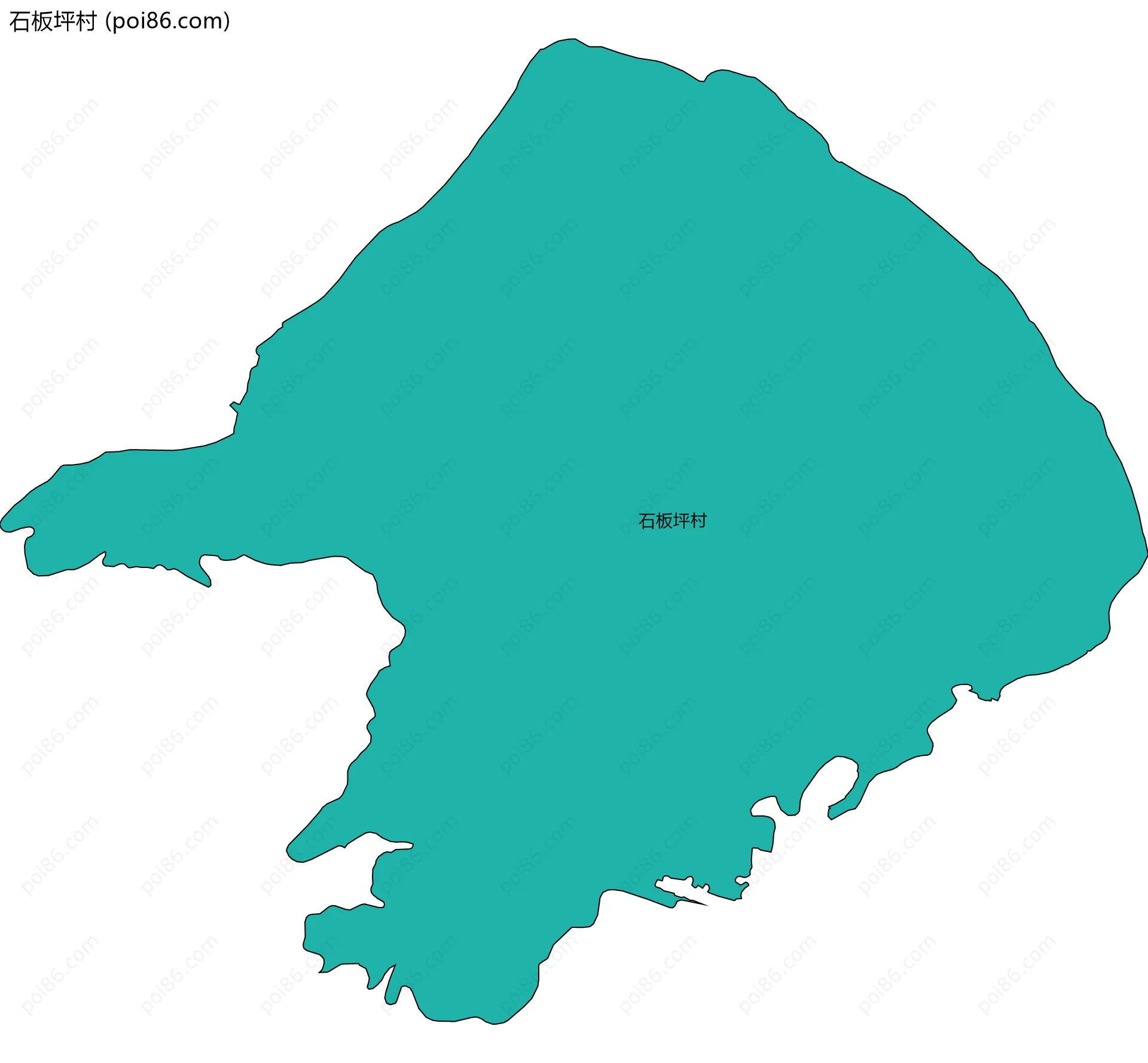 石板坪村边界地图