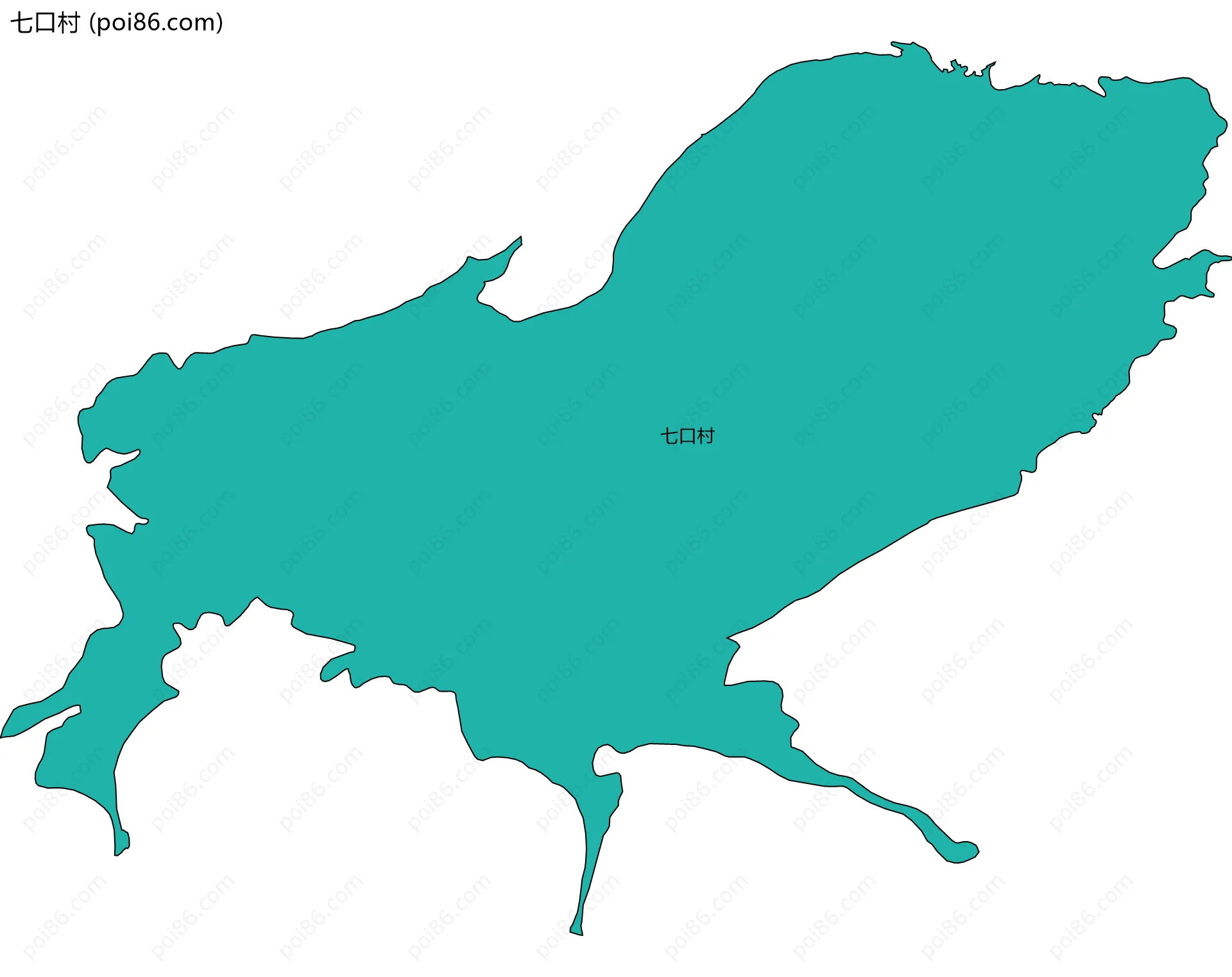 七口村边界地图