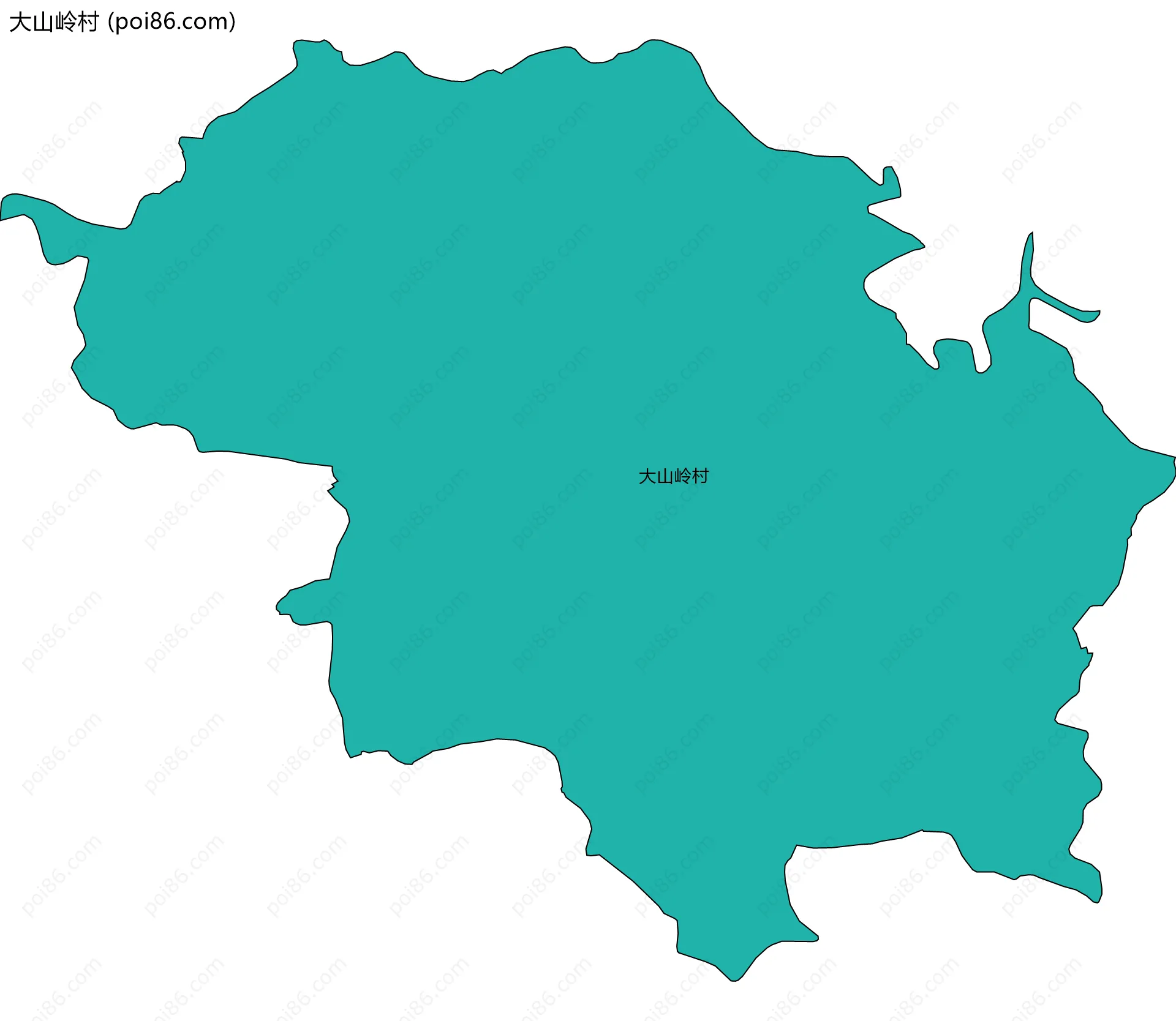 大山岭村边界地图