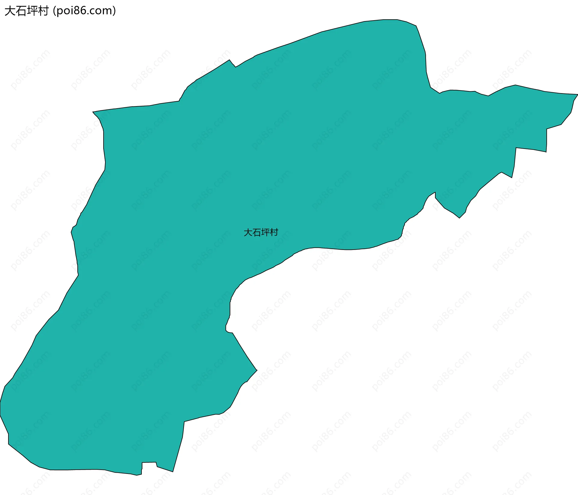 大石坪村边界地图