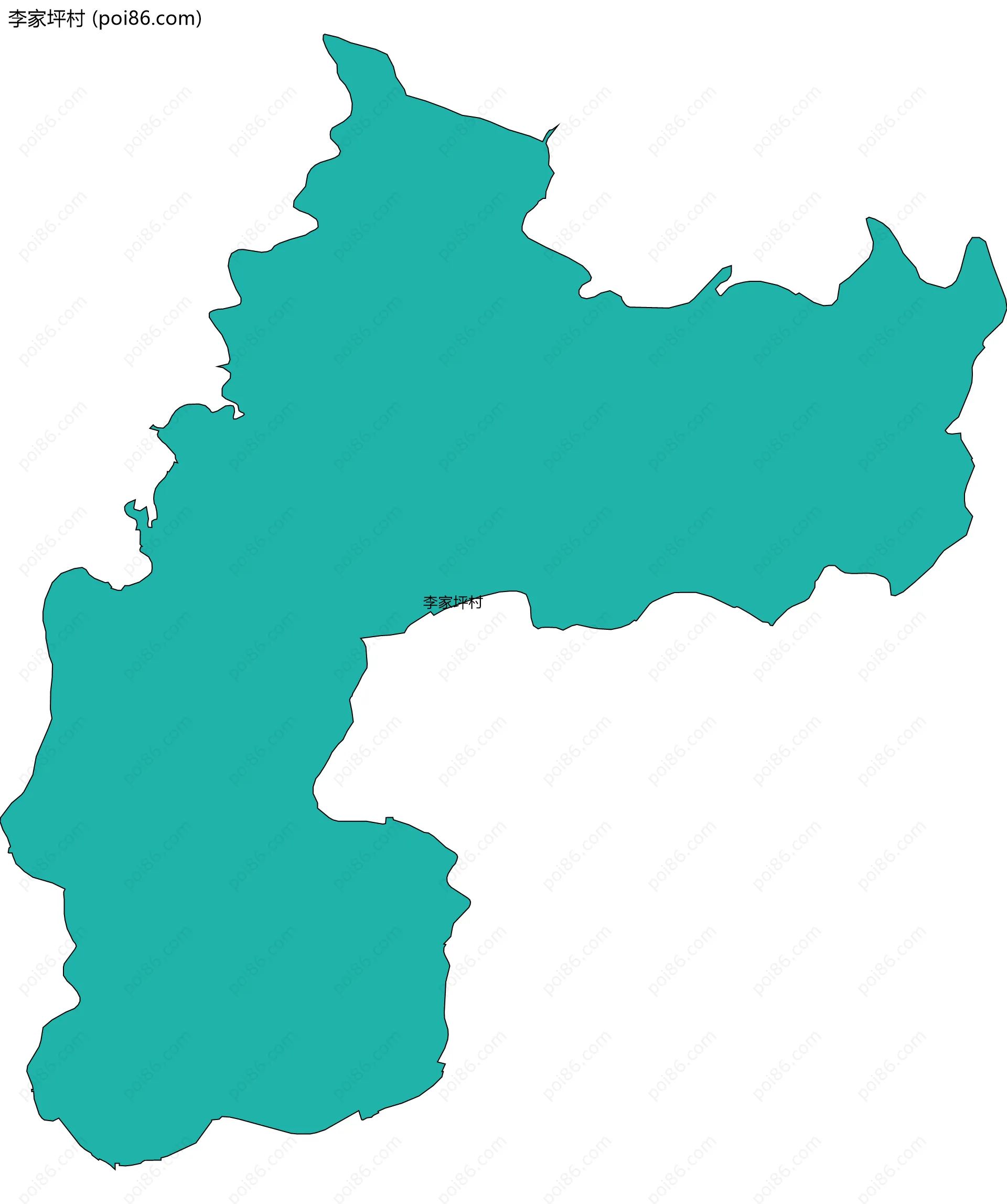 李家坪村边界地图