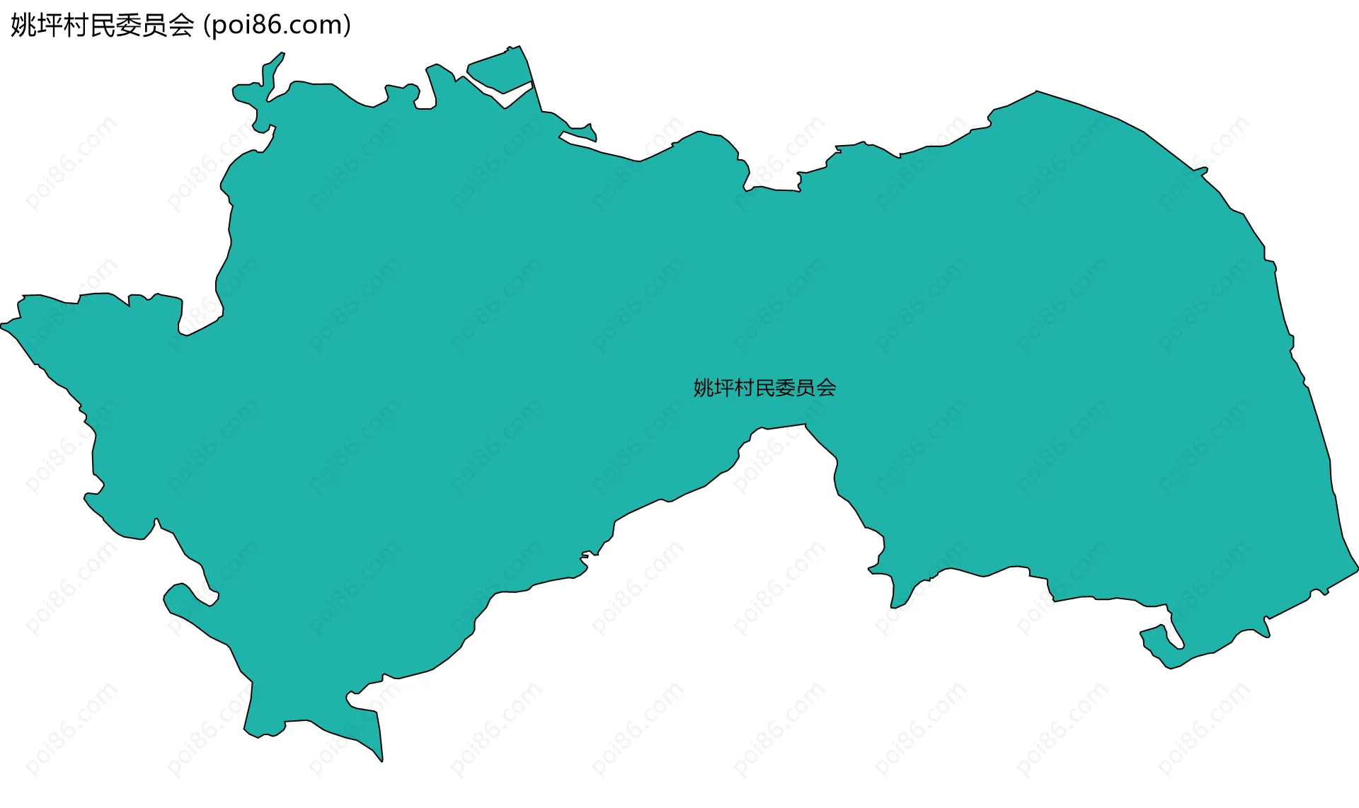 姚坪村民委员会边界地图