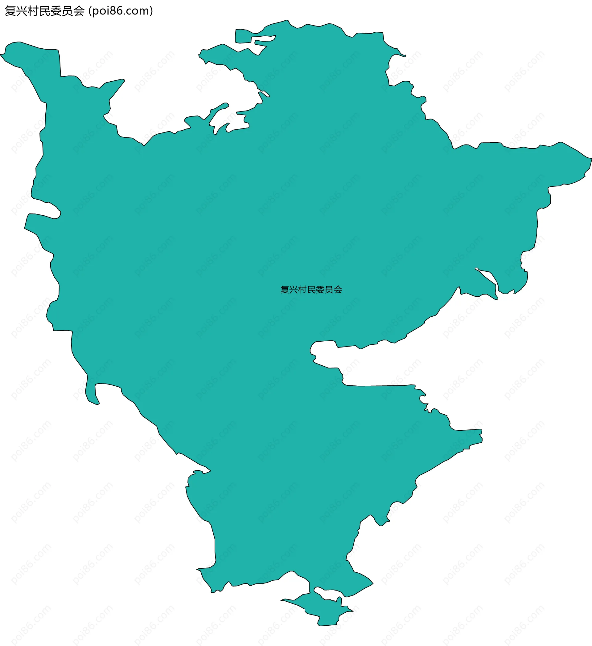 复兴村民委员会边界地图
